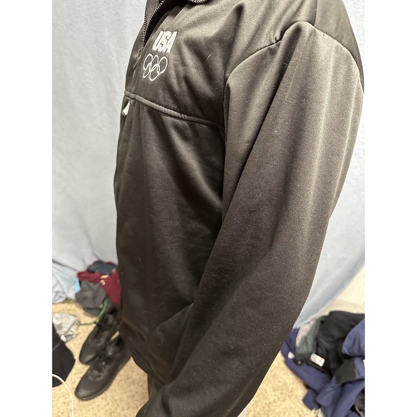 Men’s Black Full Zip XL Us Olympics Committee Jacket Black