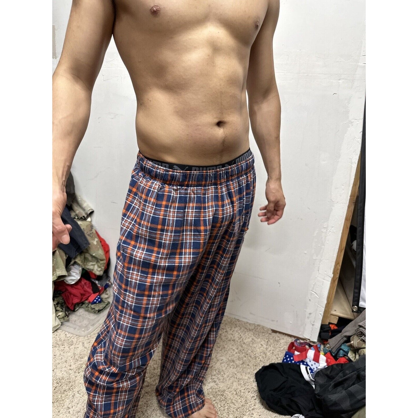 Men’s Plaid NFL Team Large Denver Broncos Pajama Pants Lounge Sleepwear