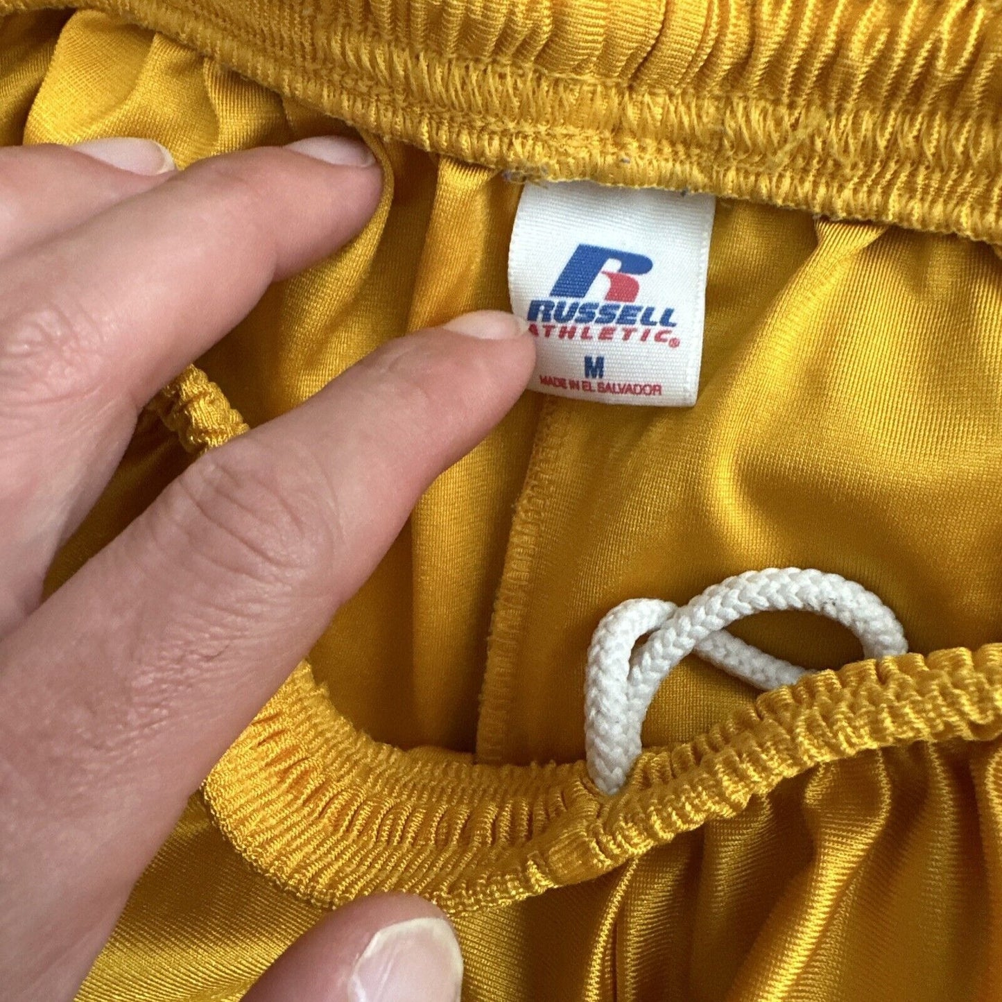 Men’s Gold Dazzle Medium Russell Athletic Shorts With Pockets