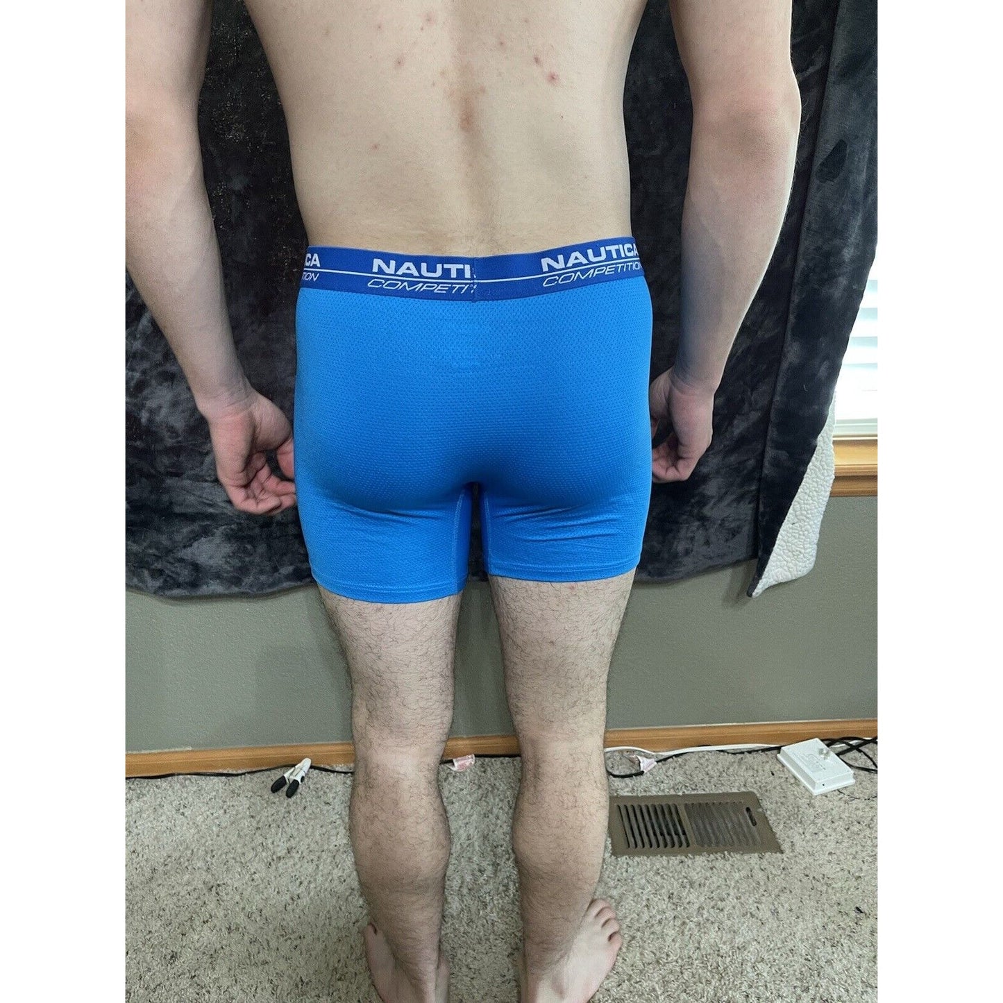 Men’s Large Teal Blue Nautica 7% Spandex Compression Shorts New