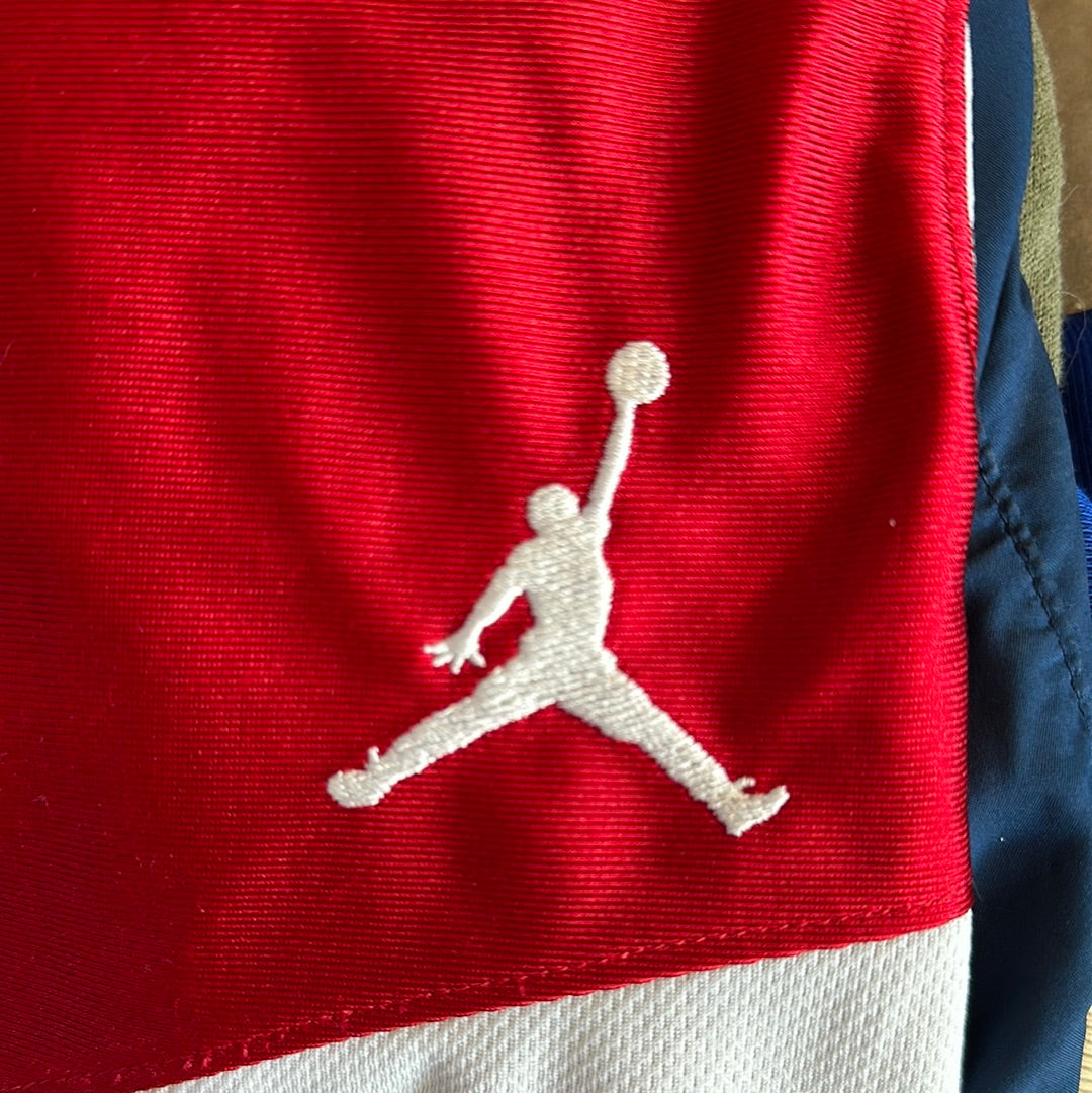 Men’s air Jordan red black white athletic shorts with pockets size medium