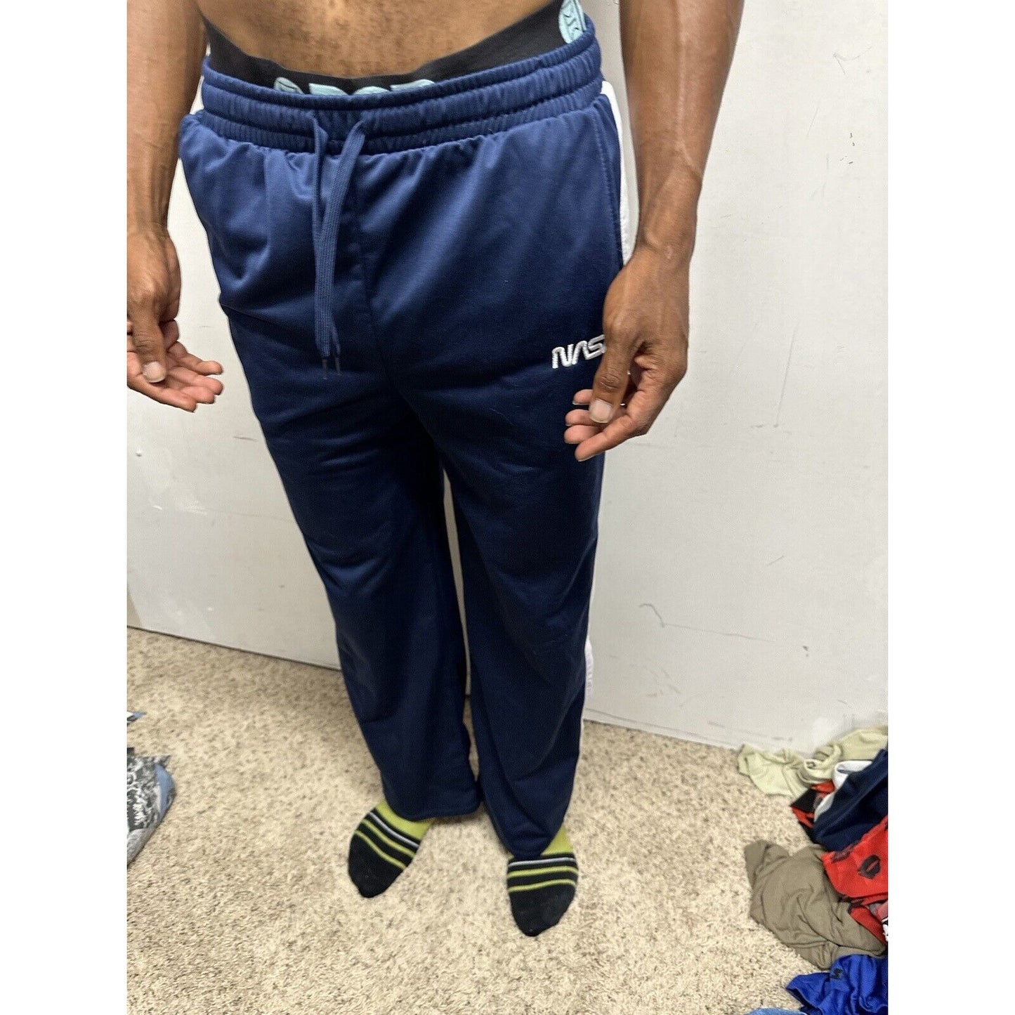Men’s Blue Mighty Fine XS Nasa Sweat Pants