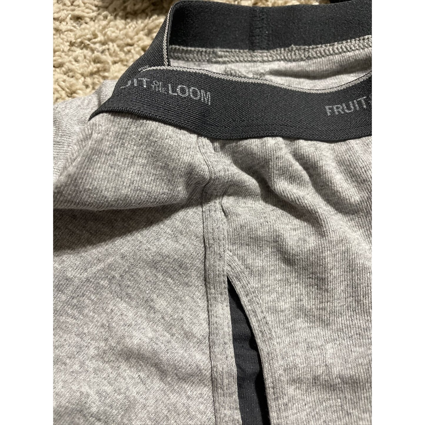 Fruit of the Loom Men's Boxer Briefs - Light Gray- Size Medium