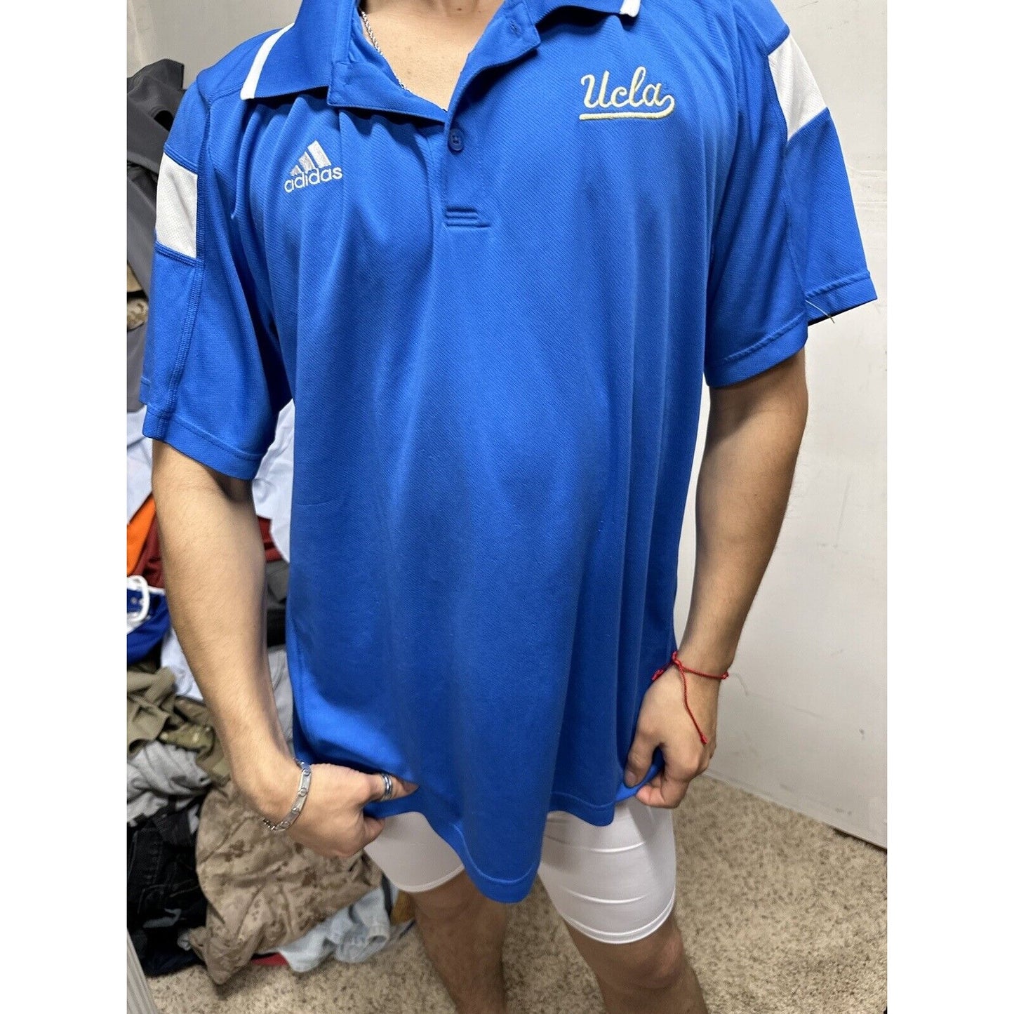 Men’s Blue UCLA Adidas Climalite Polo Shirt Bruins