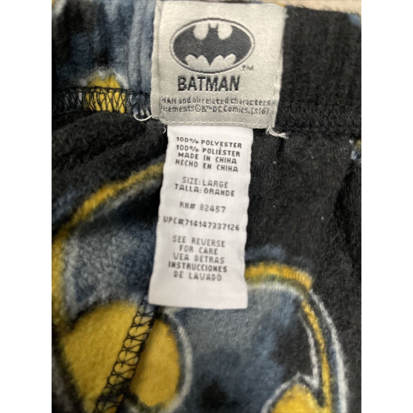 Men’s Large Batman Flannel Pajamas Sleepwear