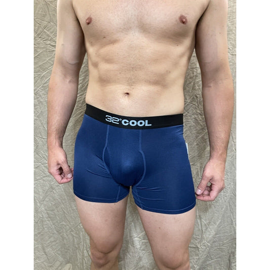 men's 32 degree cool ht royal blue 7% spandex boxer briefs small