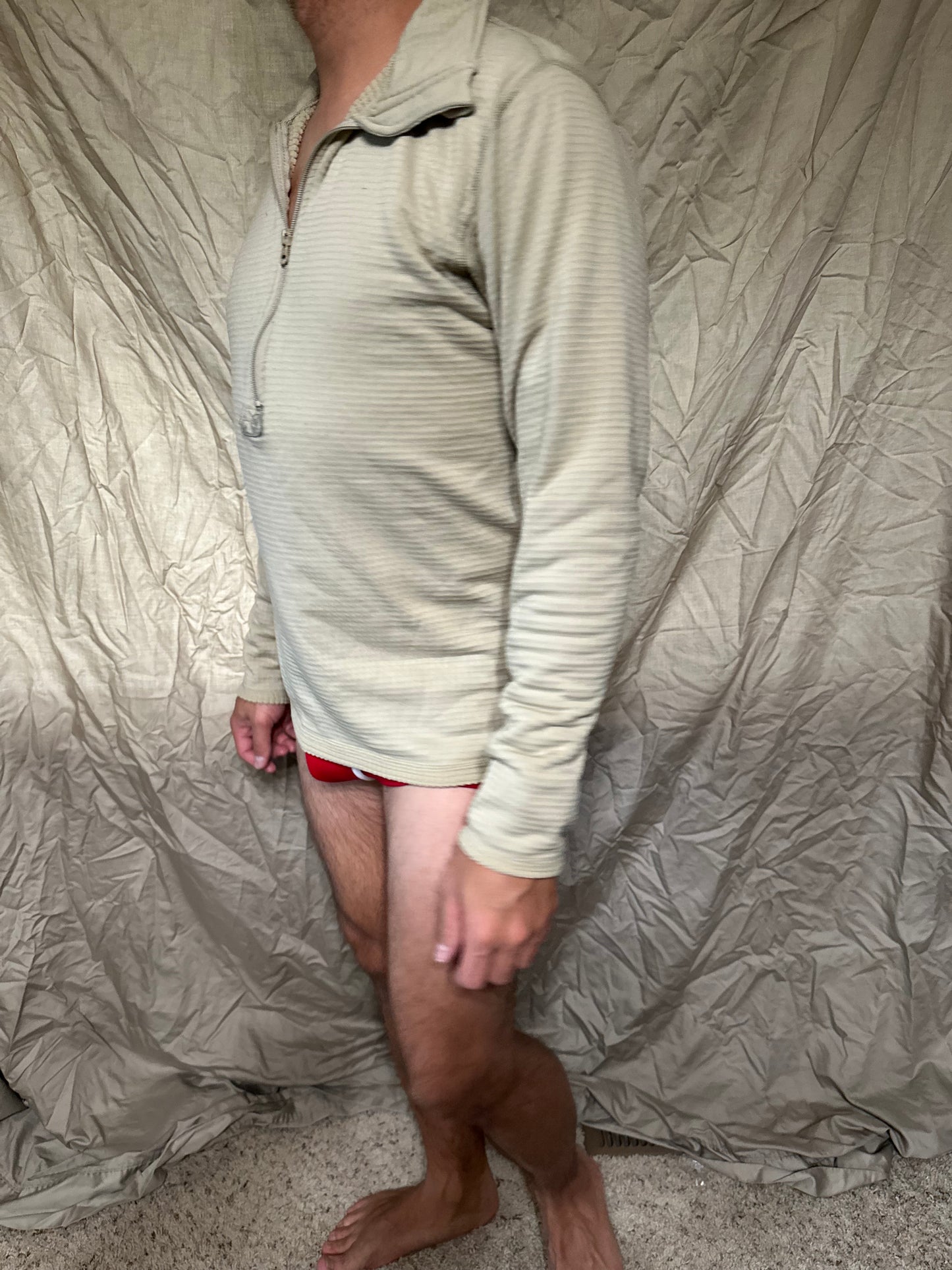 Men’s tan cold weather 1/4 zip cold weather shirt long sleeved gen iii