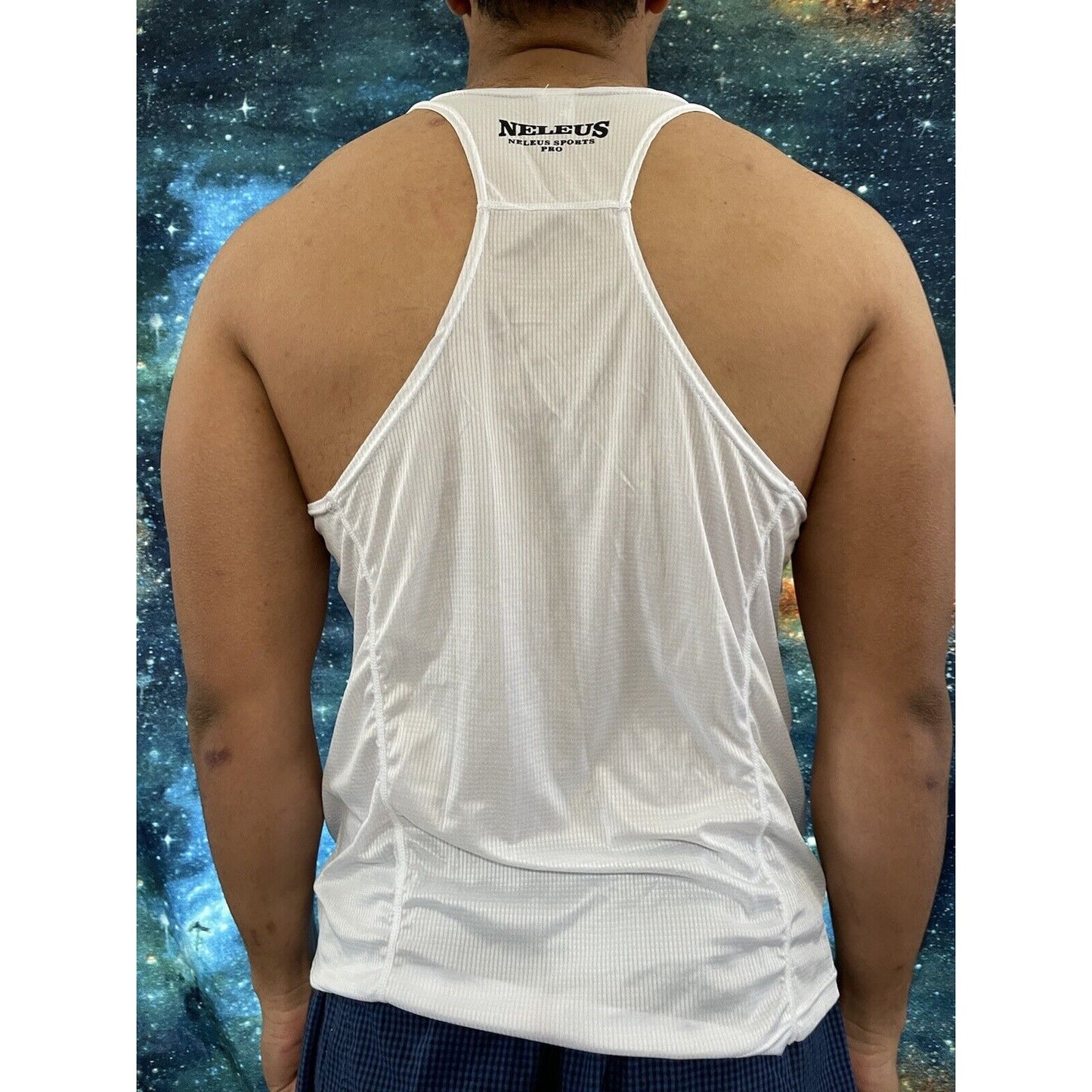 Nelues Sports Pro White Muscle Shirt medium