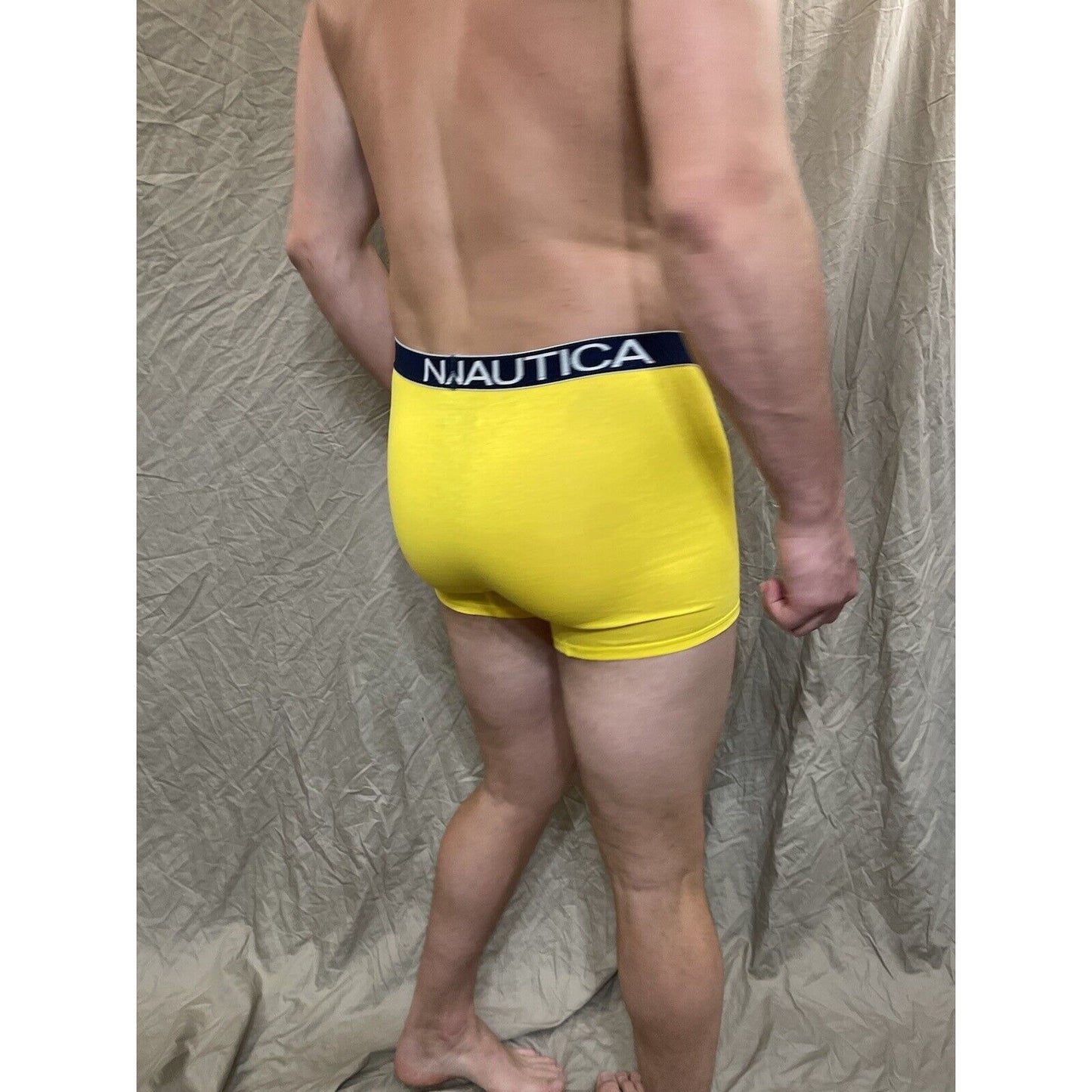 men's nautica 5% spandex boxer brief yellow large