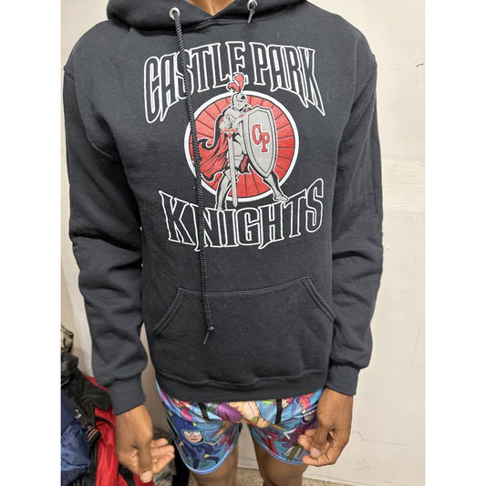 Men’s Black Jerzees Small Pullover Hoodie Castle Park Knights Chula Vista Calif