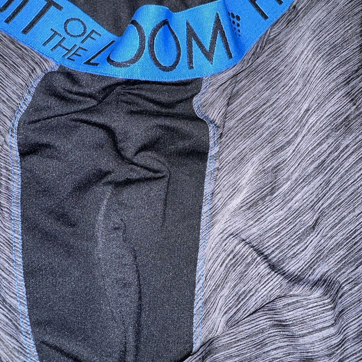 Men’s Large Fruit Of The Loom Black And Gray Boxer Briefs
