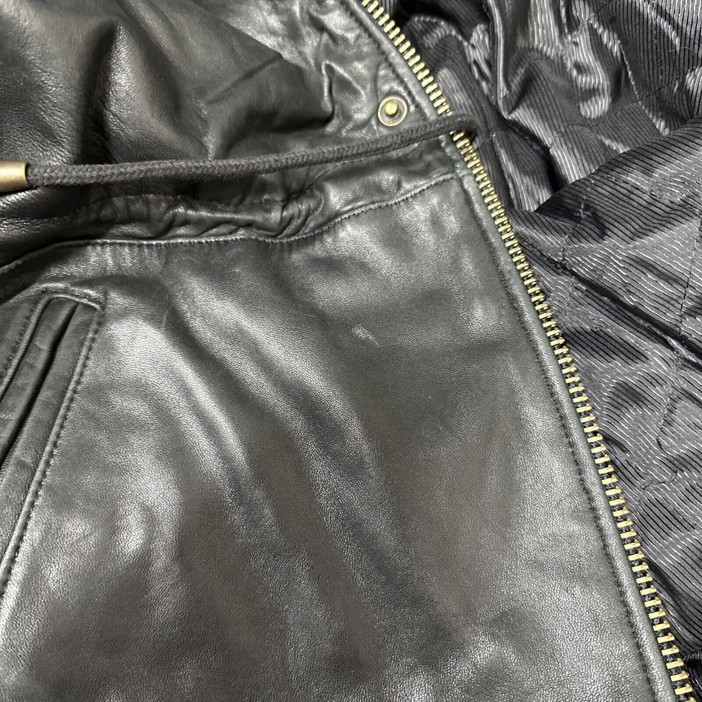 Men’s Large Black Bachrach Genuine Leather Jacket