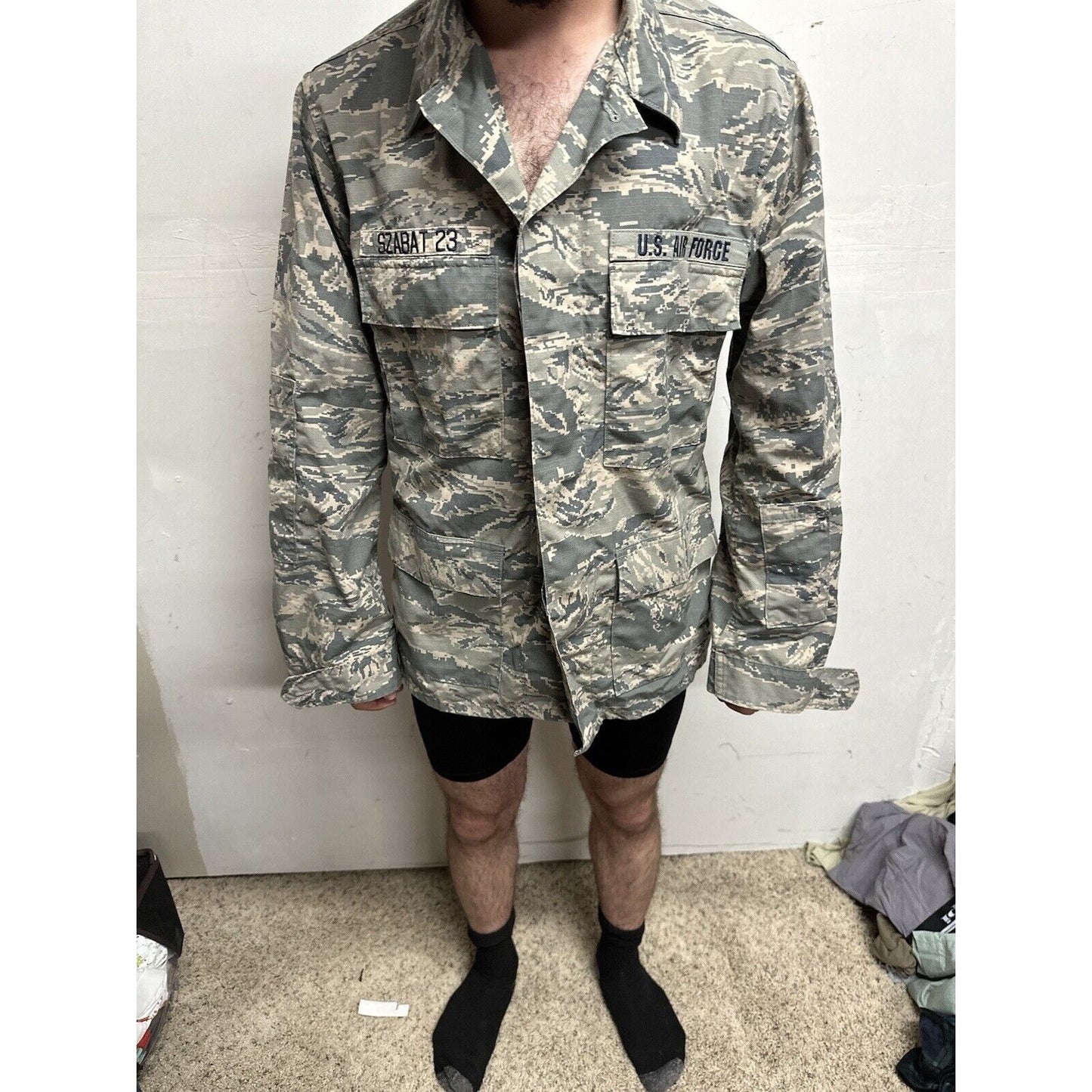 Men’s USAF Abu Airman Battle Uniform Civil Air Patrol Tool Uniform Blouse 46R