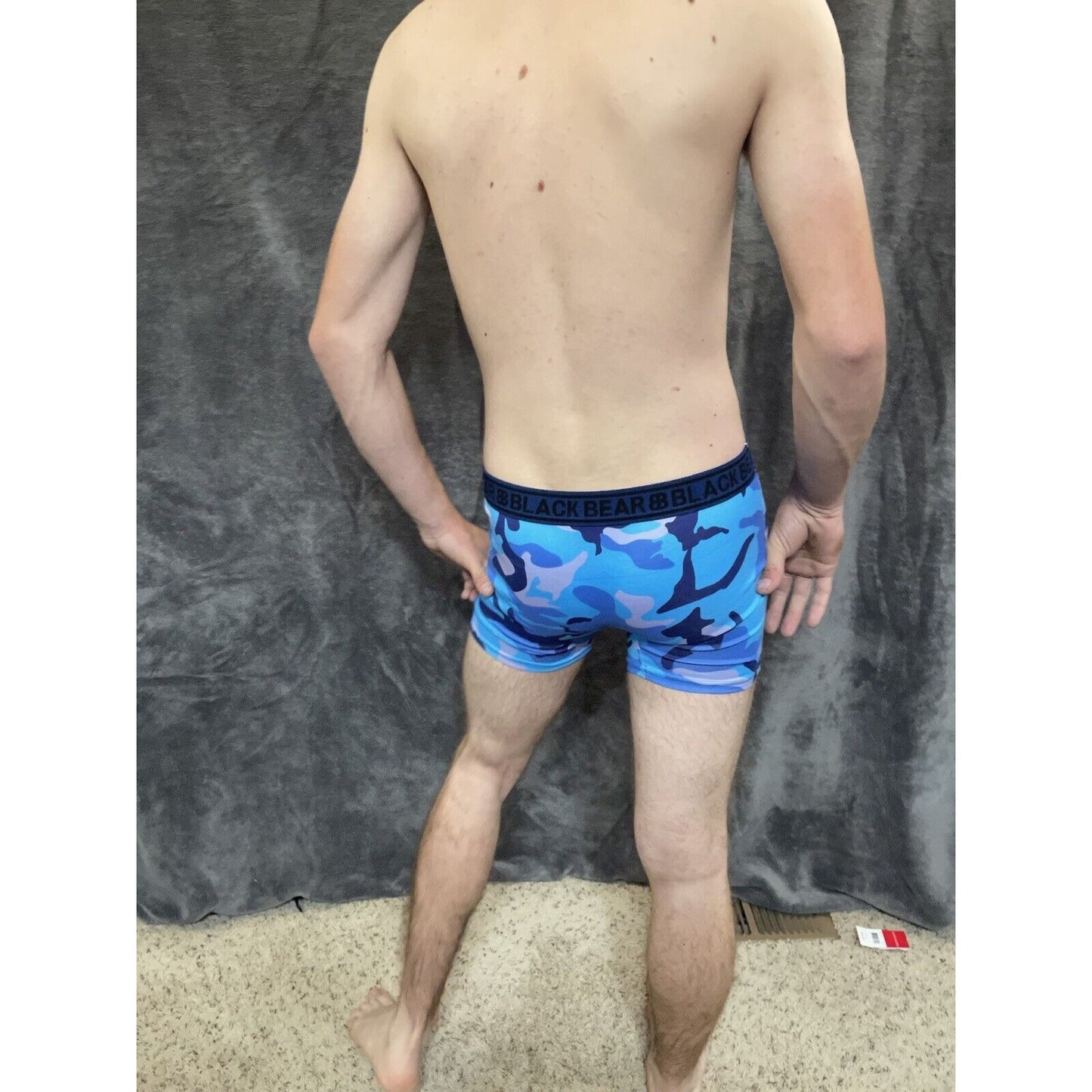 men's medium athletic trunk style black bear boxer brief Blue Camo