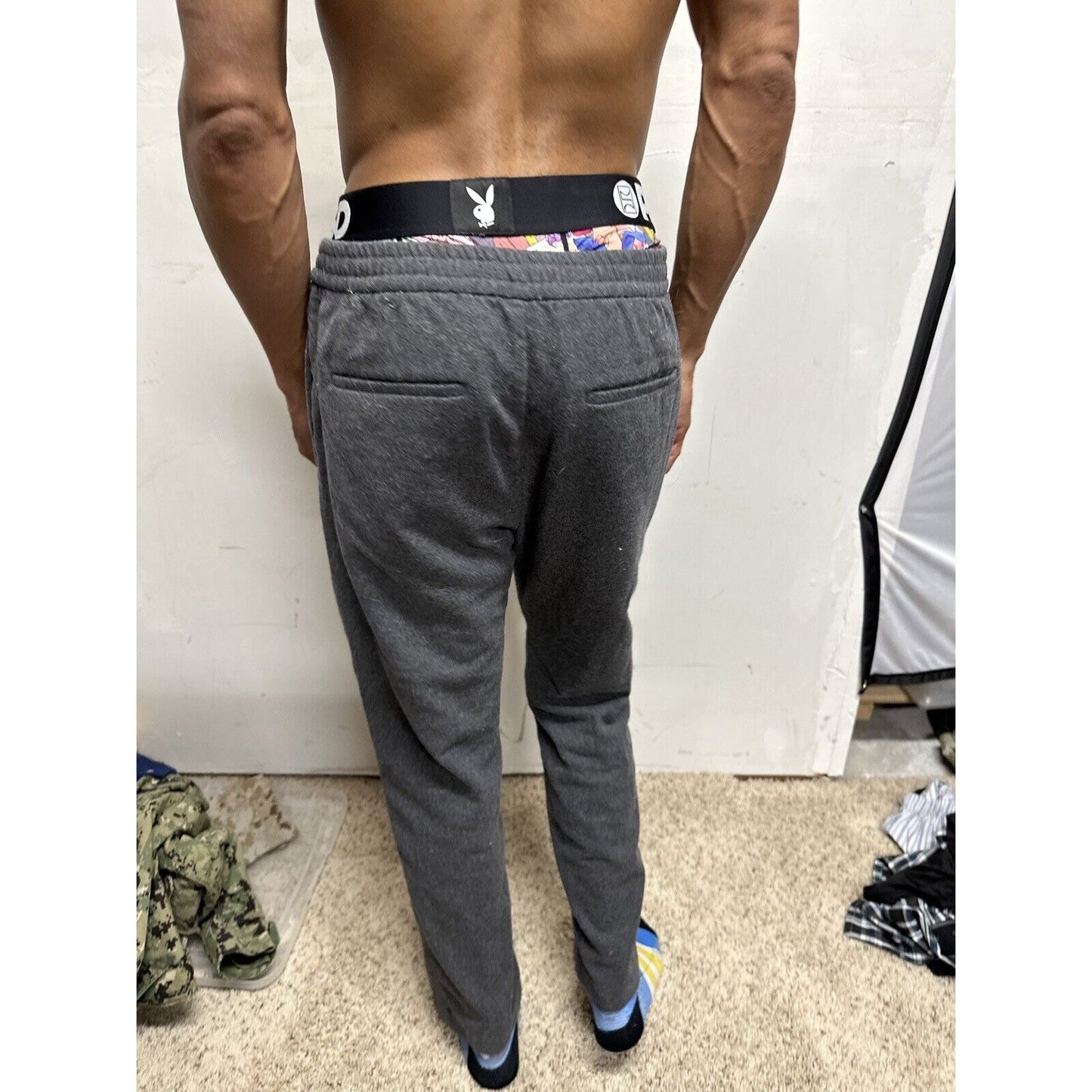 Men’s Gray Medium H&M Regular Fit Sweat Pants with Pockets