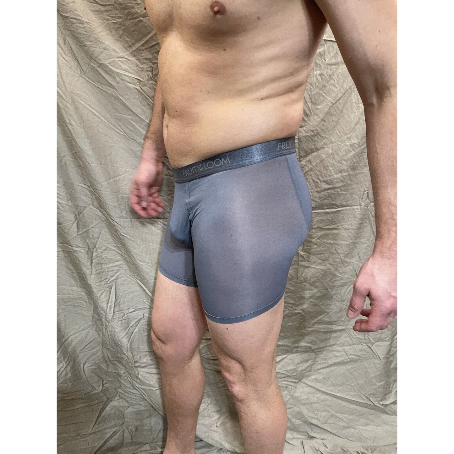 men's gray fruit of the loom everlight medium boxer briefs new and never worn