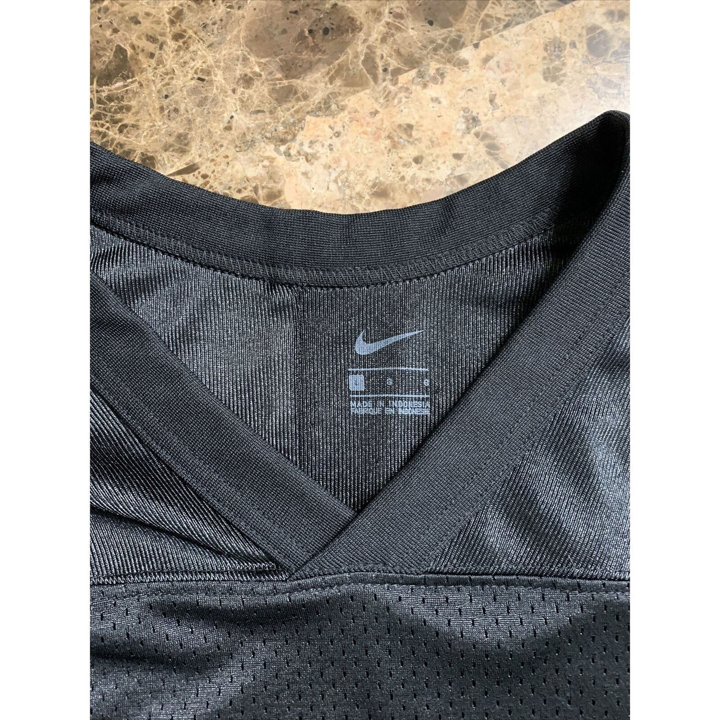 Men’s Nike Football Practice Jersey Solid Black Mens Size Large White Logo