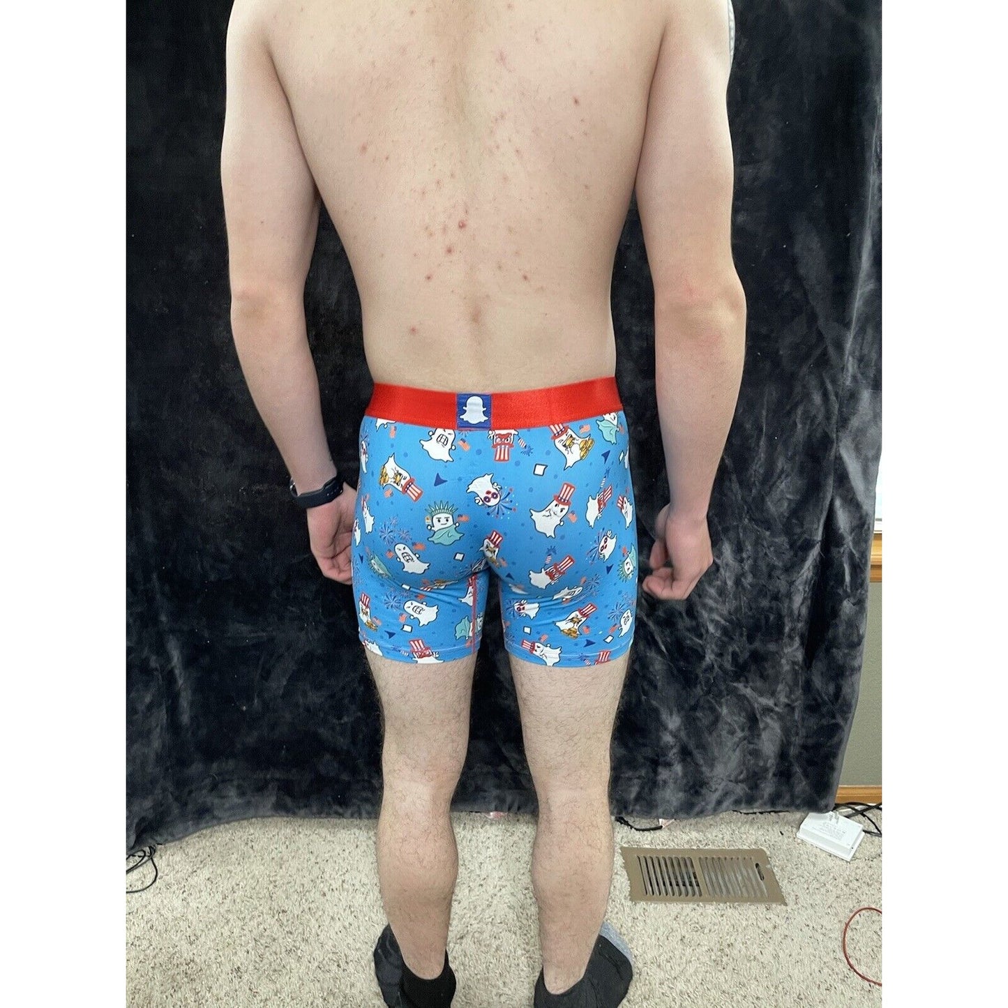 Men’s Medium Swag Boxer Briefs Americana Ghosts Patriotic Flags USA