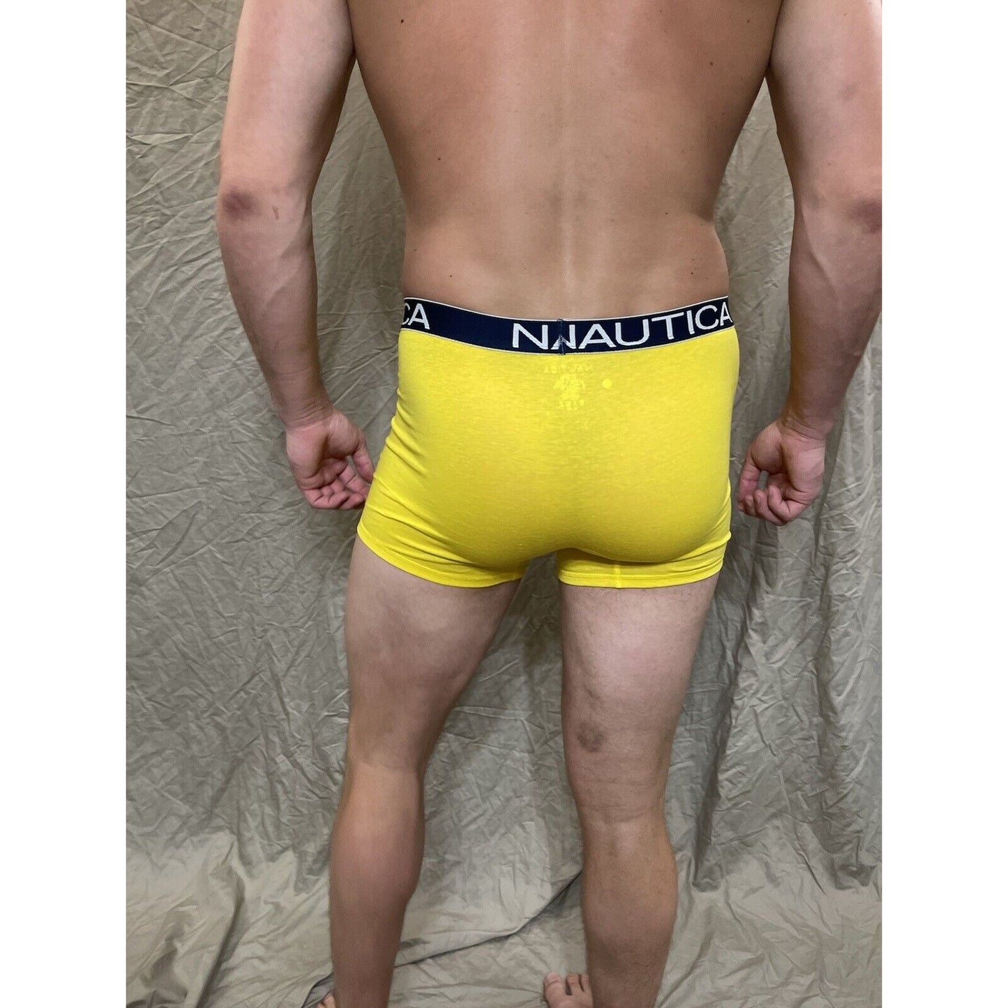 men's nautica 5% spandex boxer brief yellow Medium