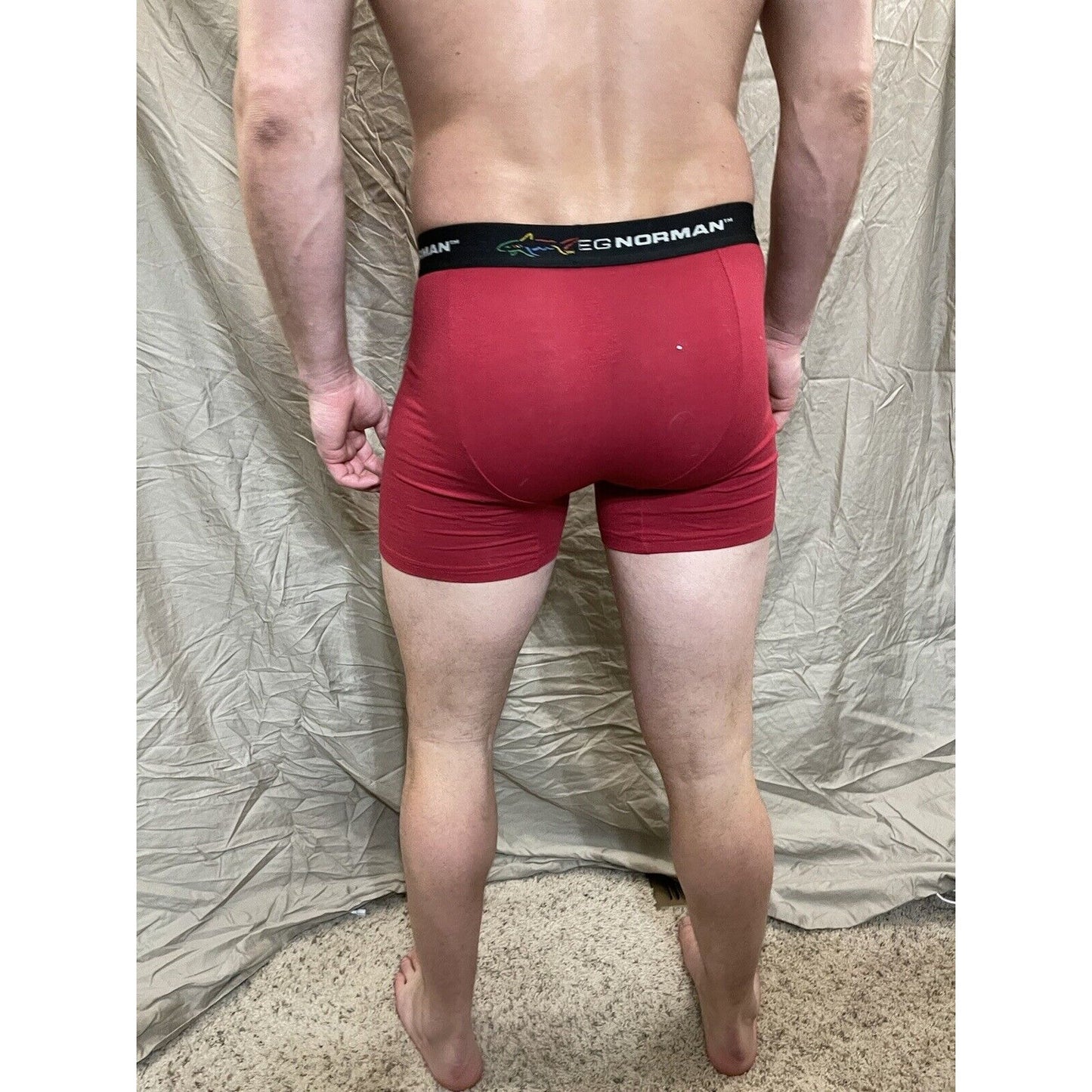 men's greg norman red small compression shorts