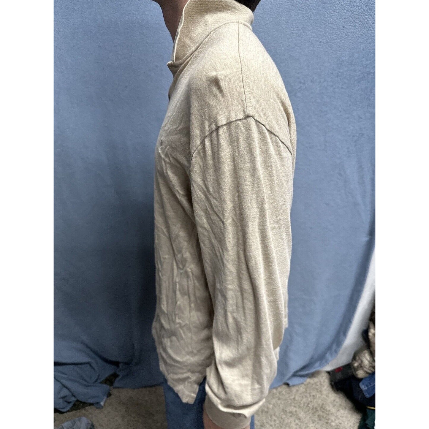 Men’s Tan Polo By Ralph Lauren Long Sleeve Large Long Sleeve Pullover Shirt