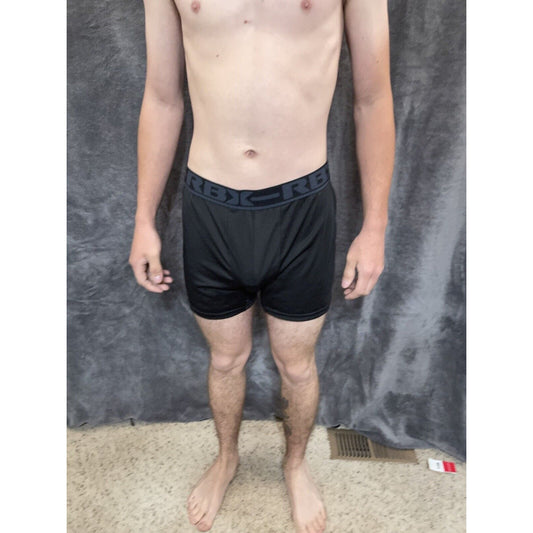men's Black with Black Band RBX large compression boxer briefs 10% spandex