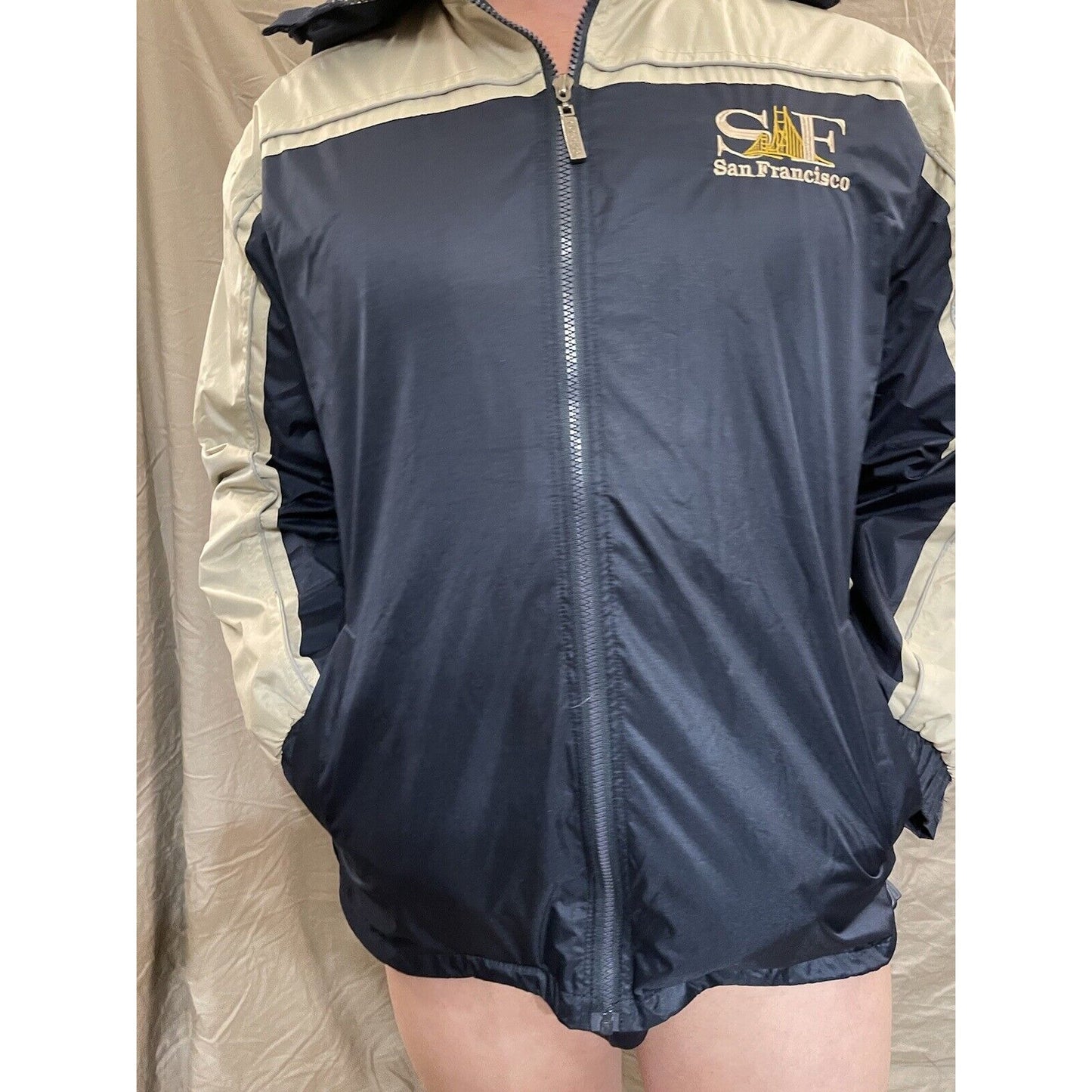 Men's Gogo Sports blue mediuk windbreaker full zip San Francisco