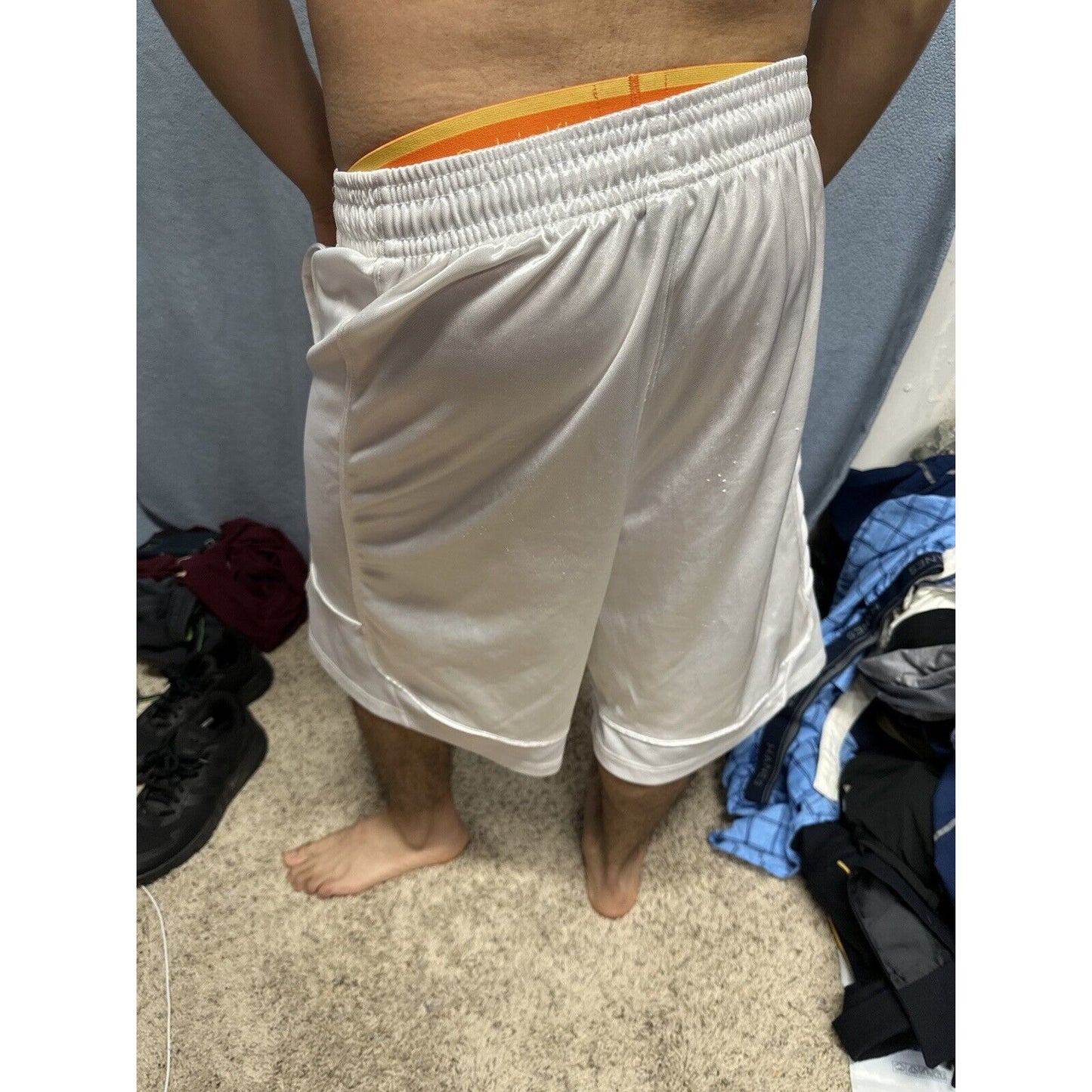 Men’s White AND1 Medium Athletic Shorts With Pockets