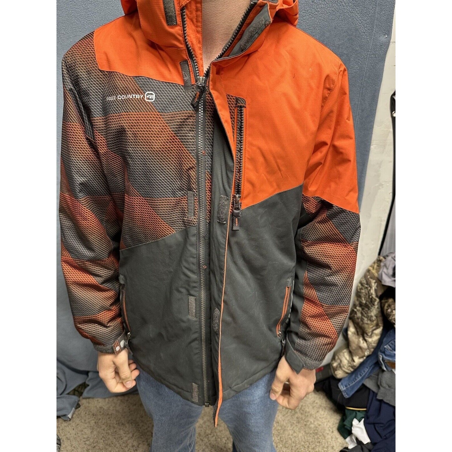 Boys Gray And Orange Large 14/16 Free Country Extreme Performance Snow Jacket