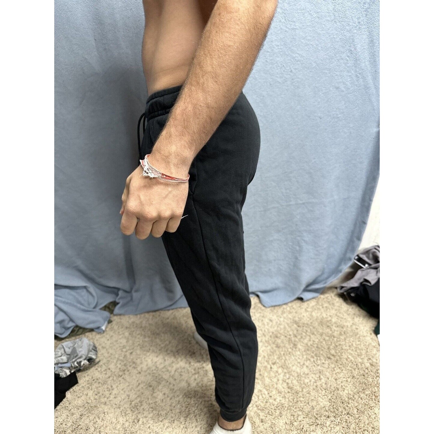 Men’s Small Nike Black Cotton Poly Sweat Pants With Pockets