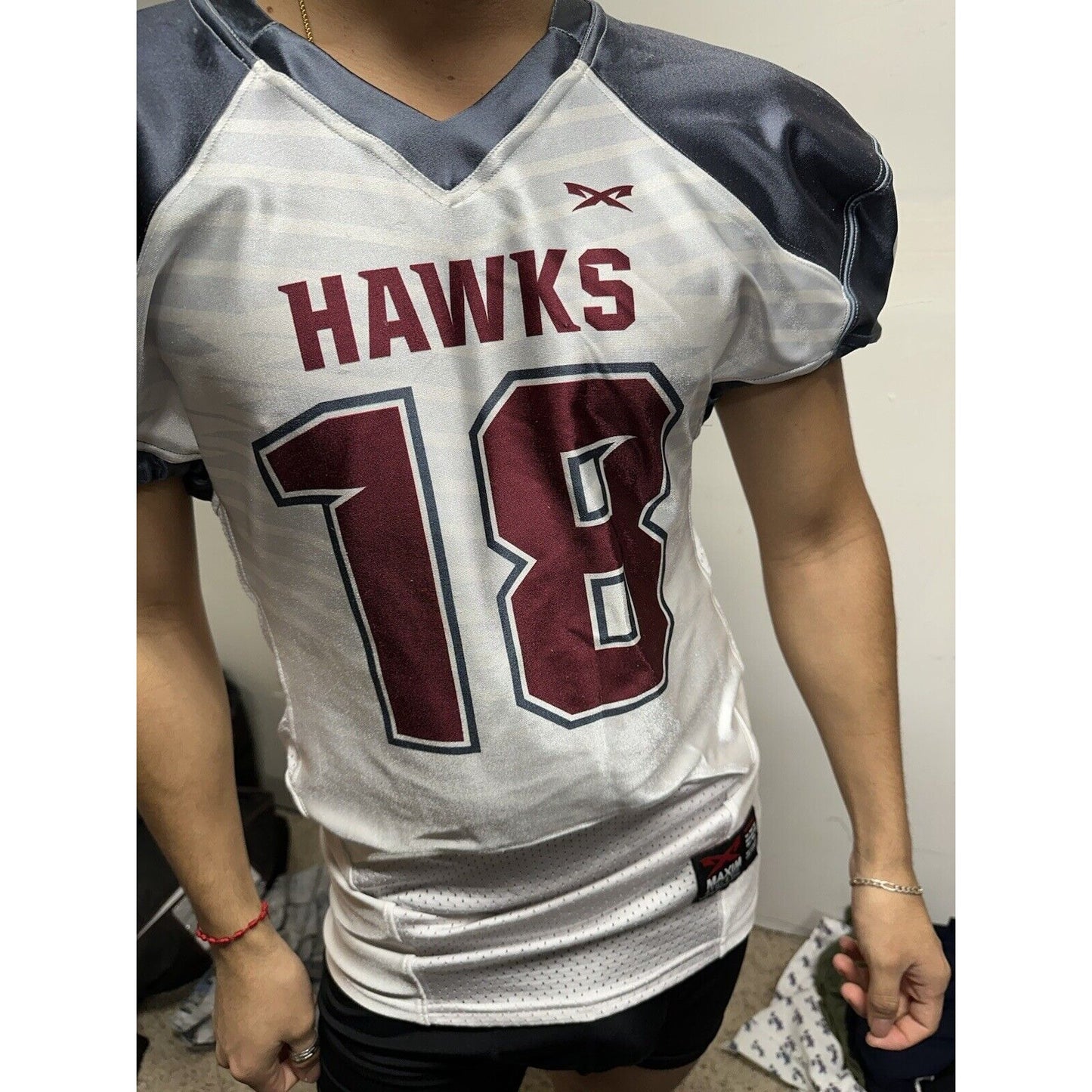 Men’s Maxim Athletic Football Jersey Hawks Number 18