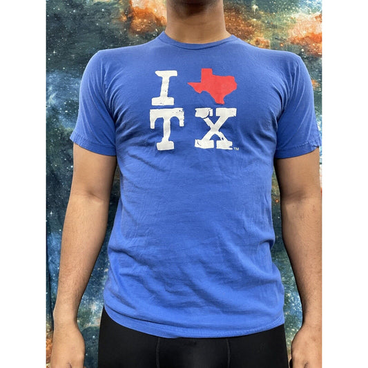 Men’s American Apparel Medium Blue I Love Texas TX shirt