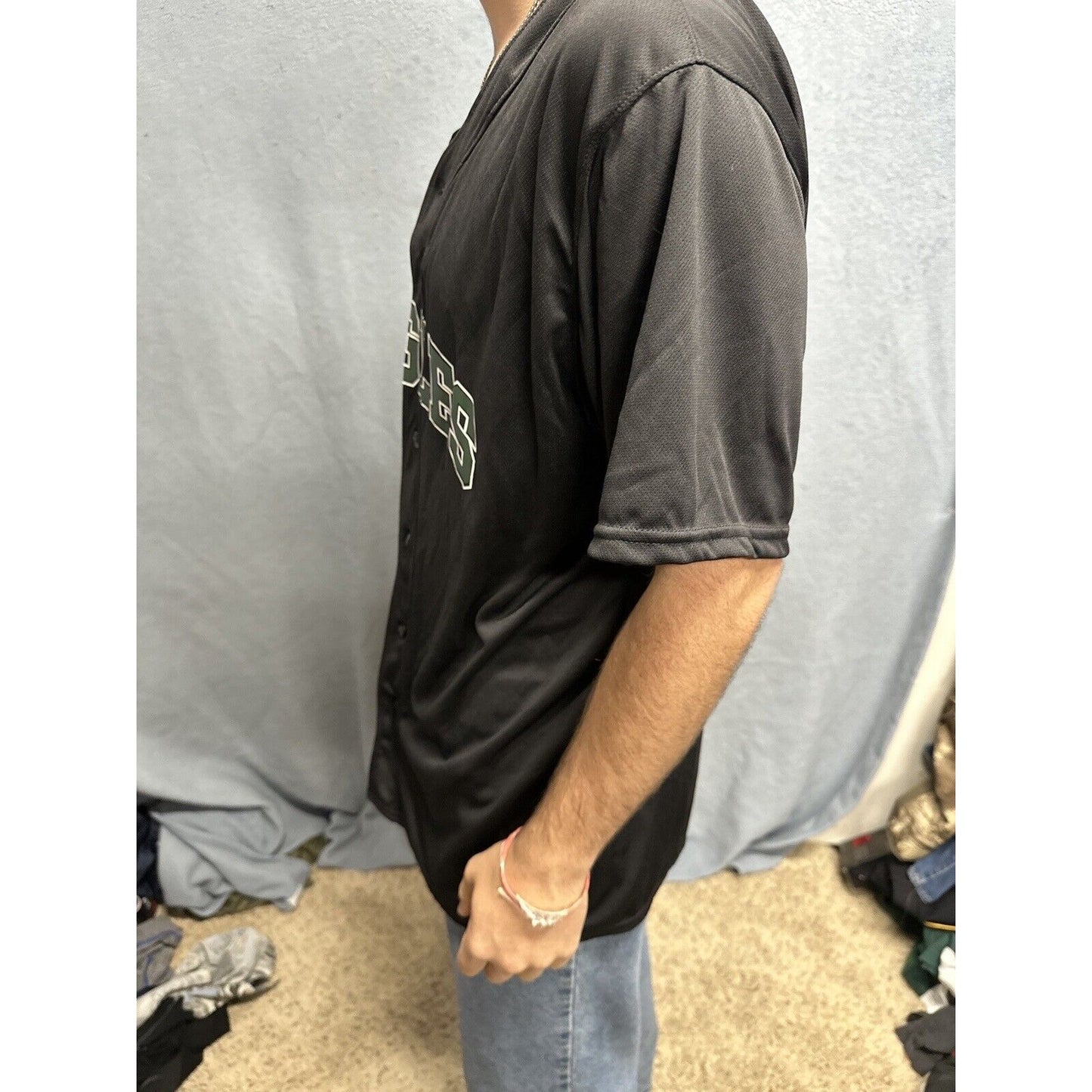 Men’s Augusta Sportswear Black Large Eagles Baseball Jersey