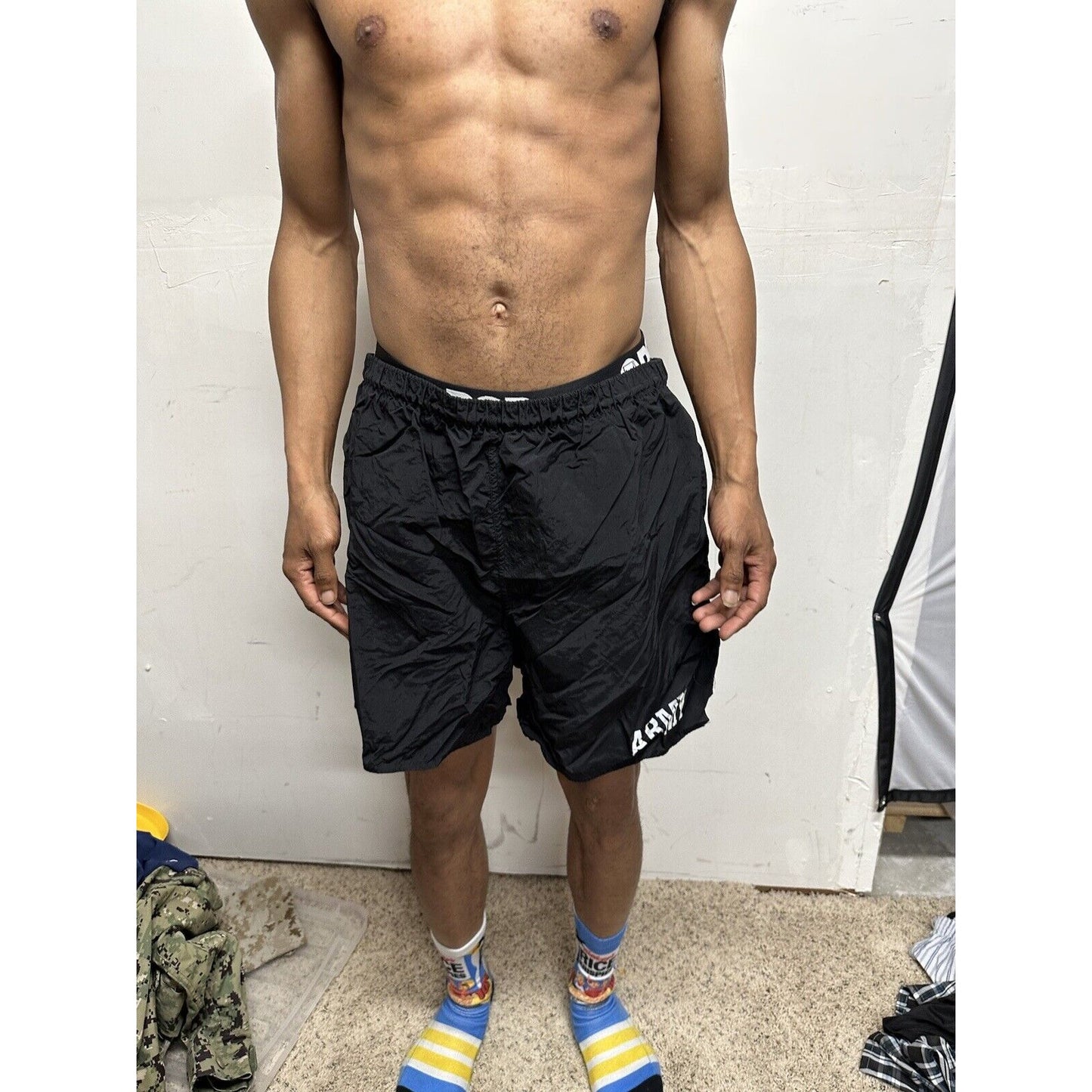 Men’s Army Pt Shorts Black Older Style Fits Like Large