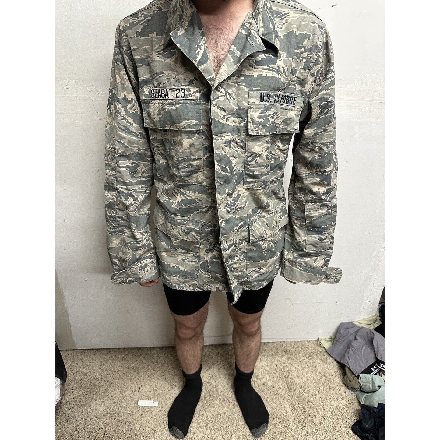 Men’s USAF Abu Airman Battle Uniform Civil Air Patrol Tool Uniform Blouse 46R