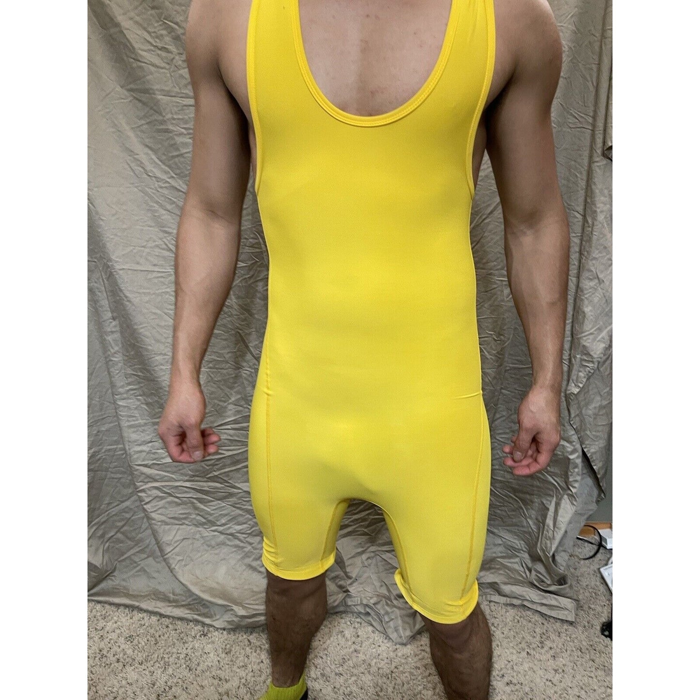 Men's Yellow XS extra small wrestling singlet alleson athletic
