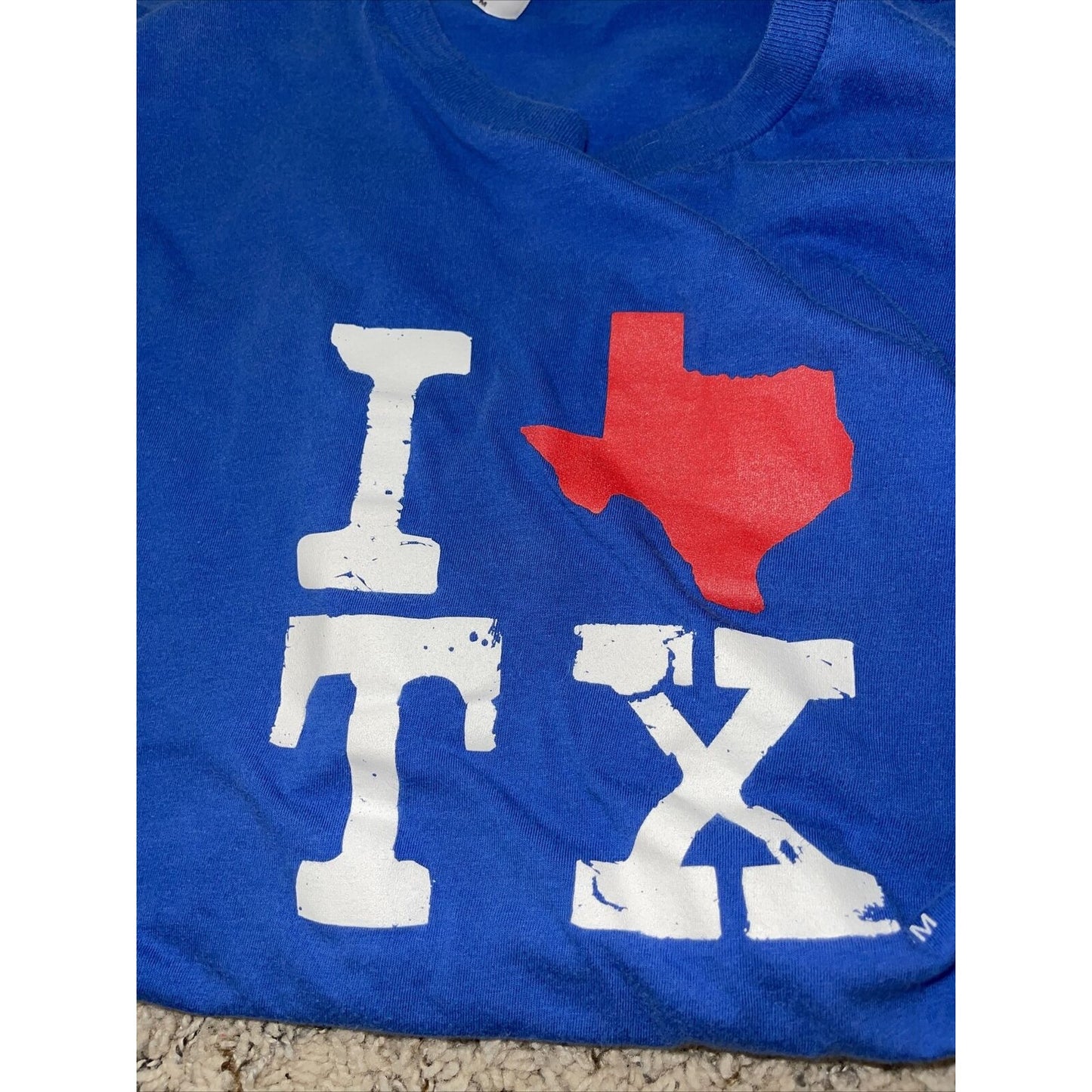 Men’s American Apparel Medium Blue I Love Texas TX shirt