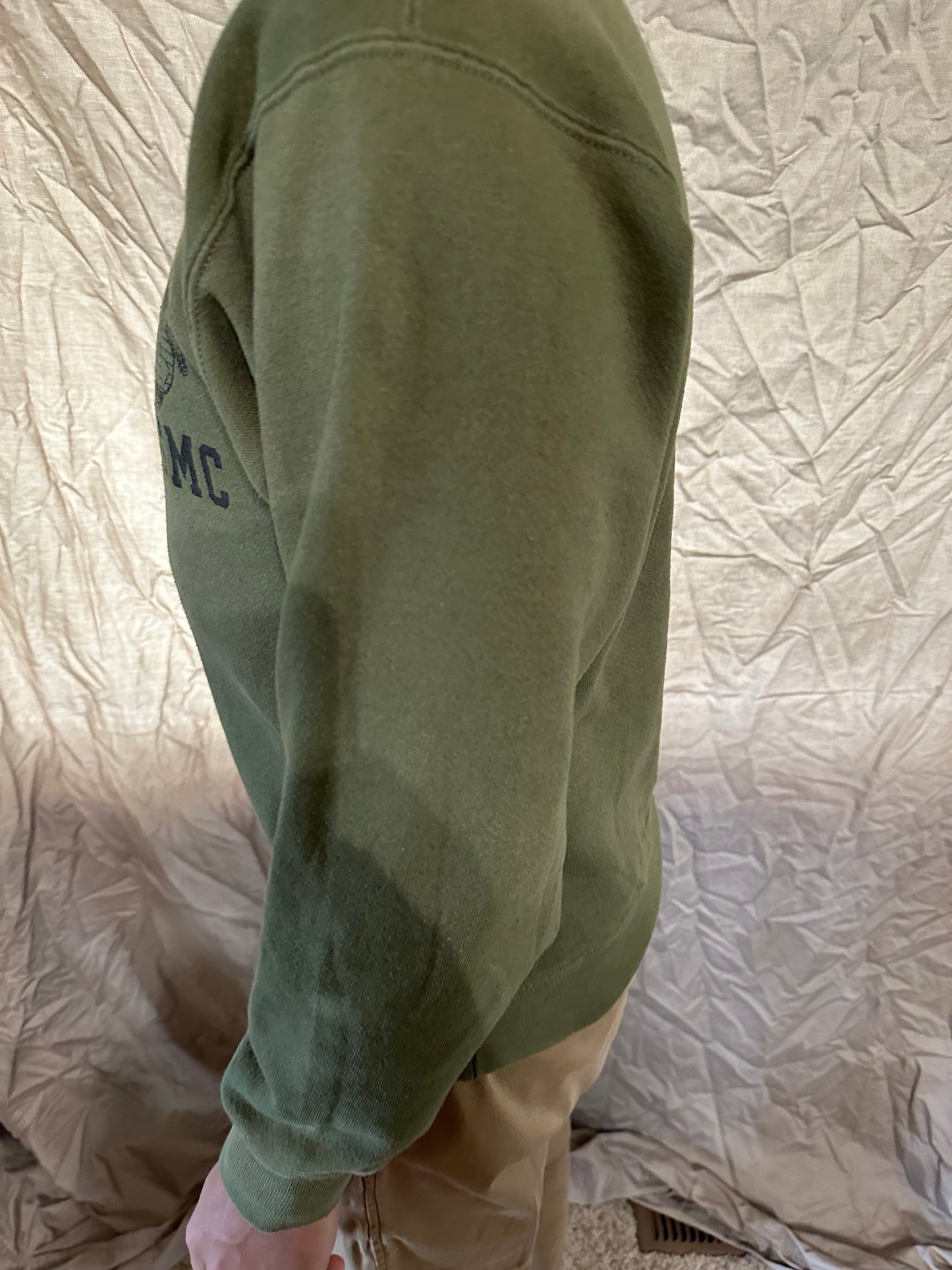 Men’s usmc marine corps soffe green pullover sweater athletic size small