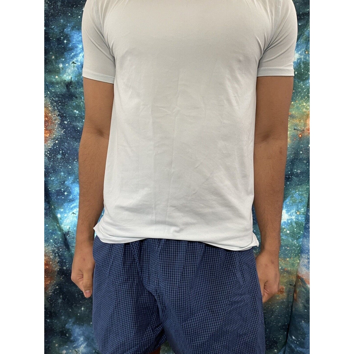 Men’s All In Motion Medium Light Blue/green workout shirt short sleeve