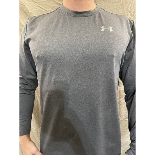 Men's Gray Under Armour 2XL fitted long sleeve pullover shirt