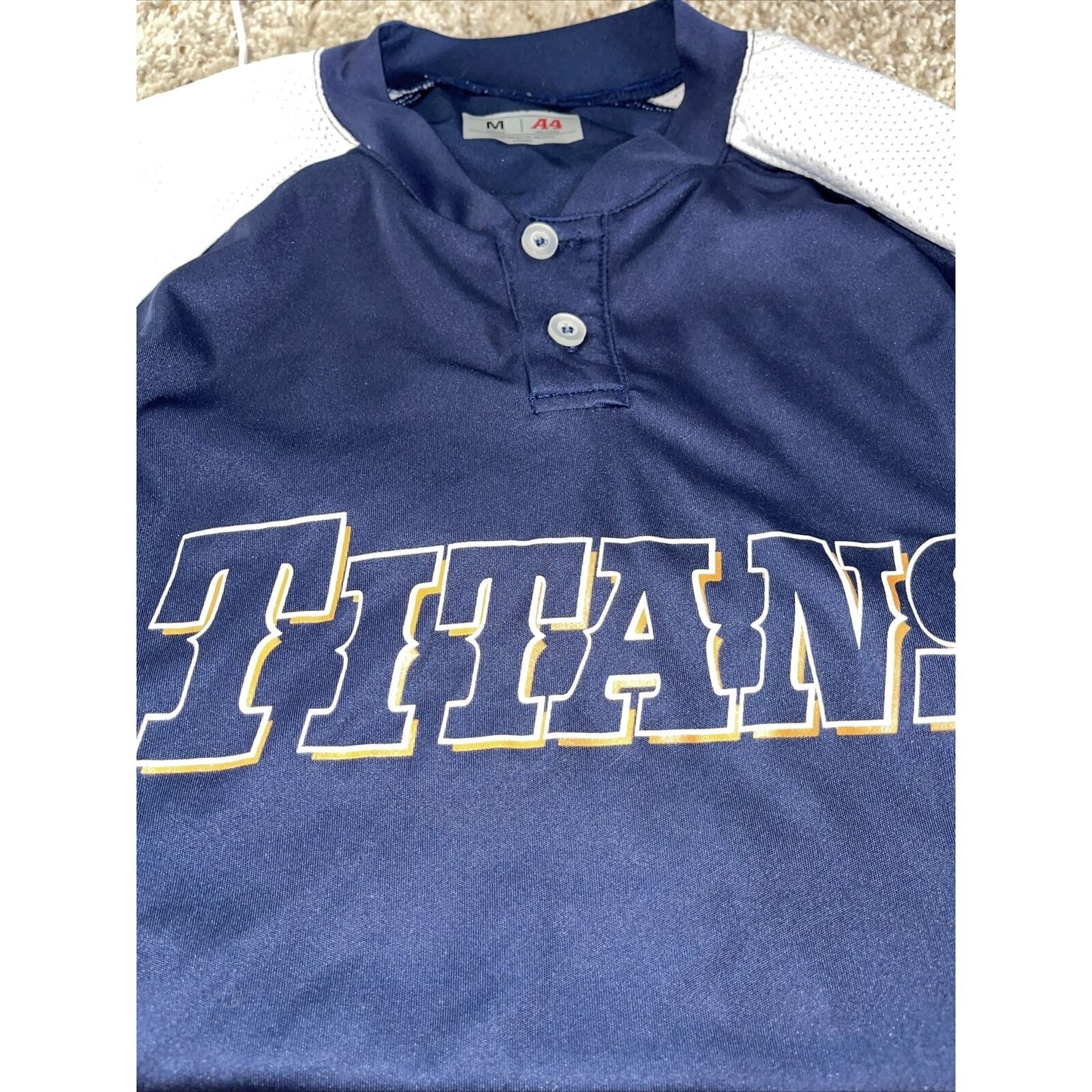 Men’s Medium A4 Baseball Jersey Titans Navy Blue