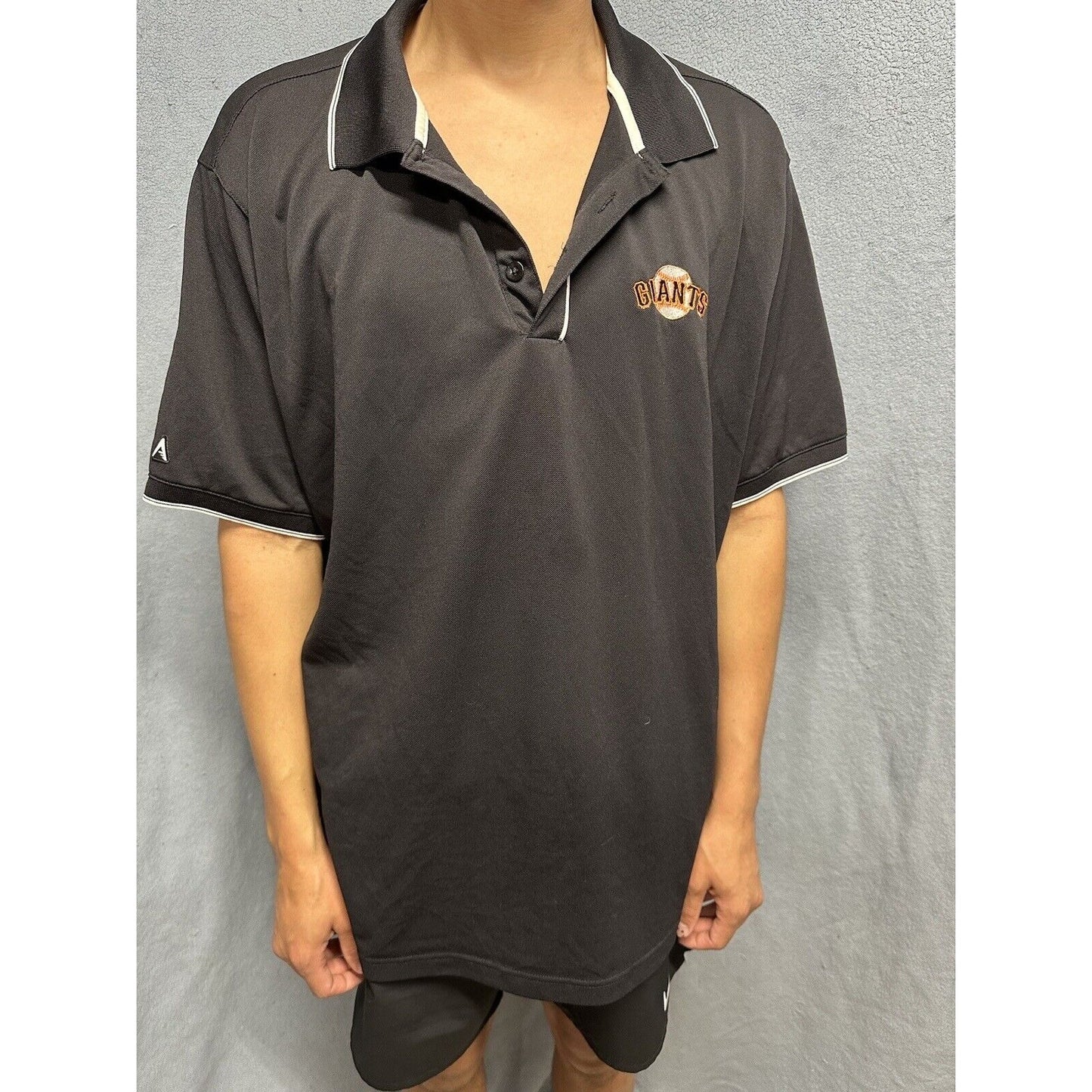 Men’s Black Antigua XXL San Francisco Giants Baseball Polo Shirt