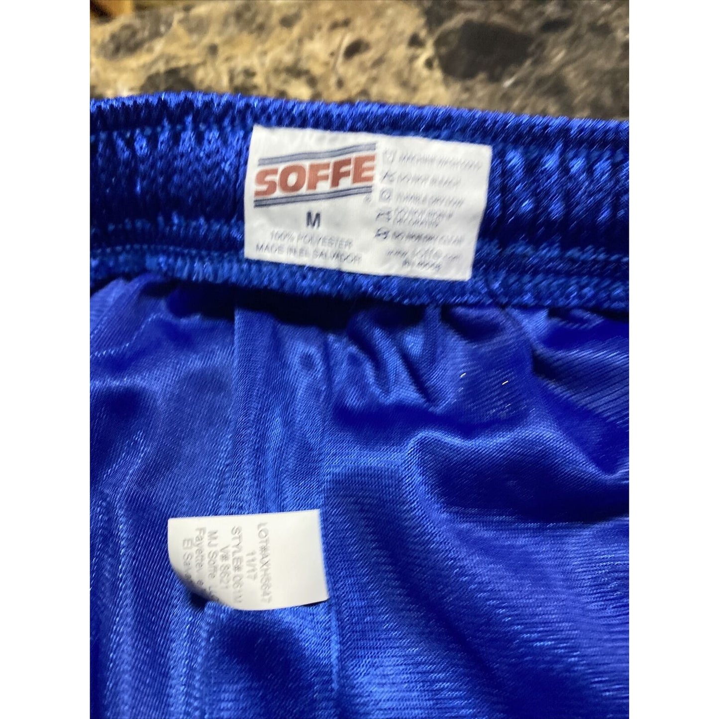 Soffe Men’s Medium Royal Blue Basketball Training Polyester Mesh Shorts