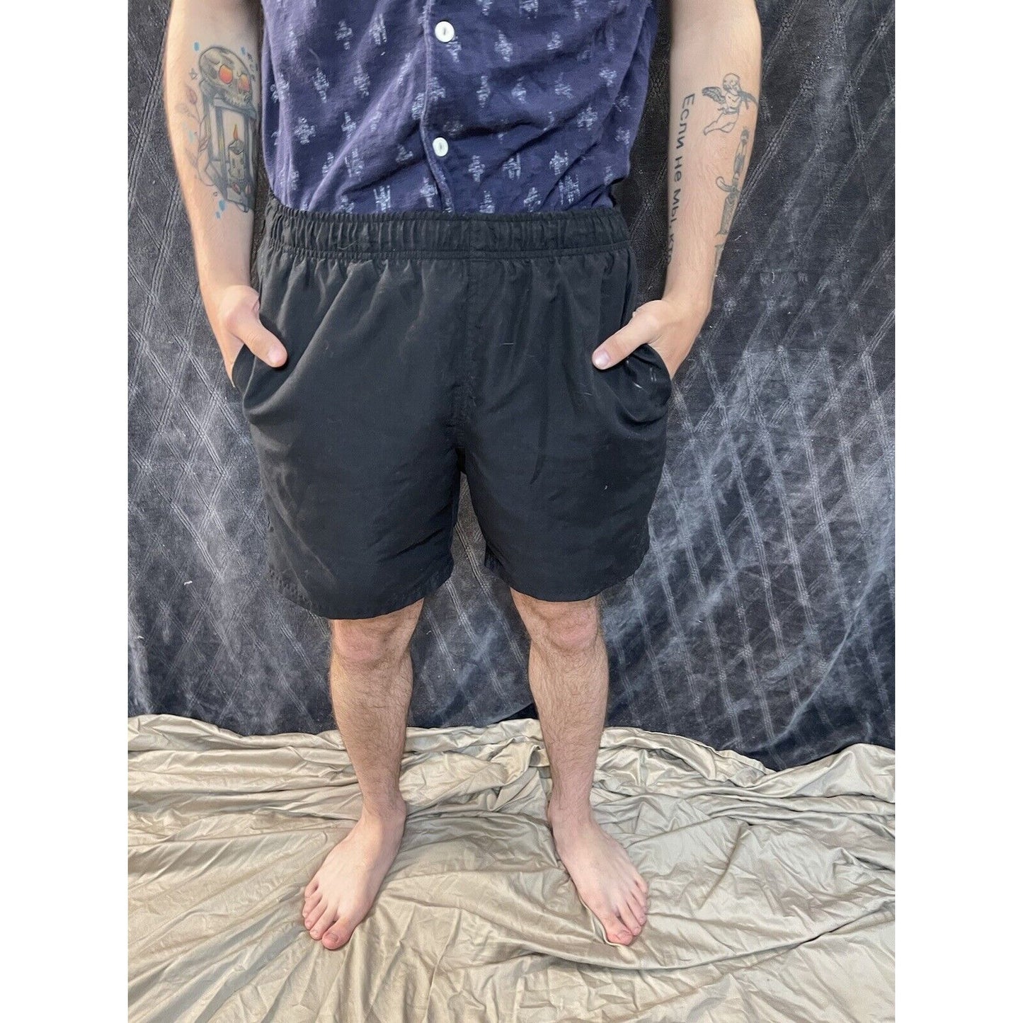 men’s arena black lined shorts japanese 105cm