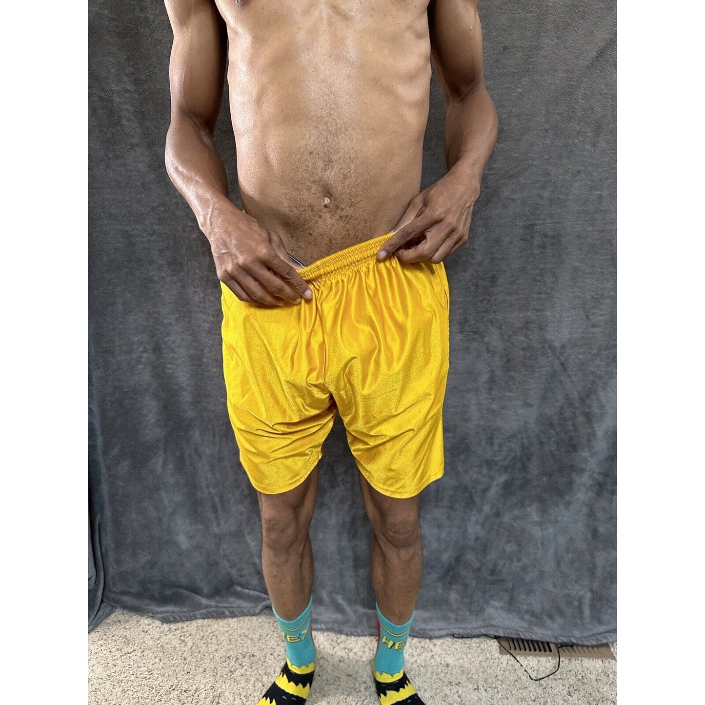 Men’s Gold Dazzle Medium Russell Athletic Shorts With Pockets