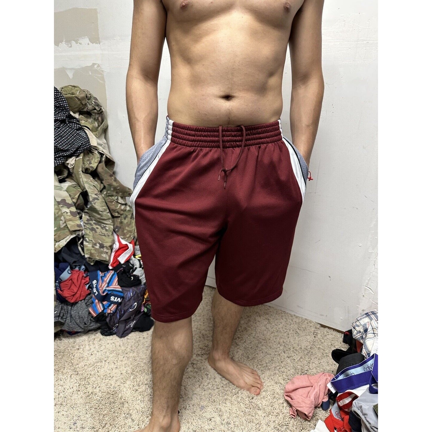 Men’s Maroon Simply For Sports Medium Athletic Shorts With Pockets