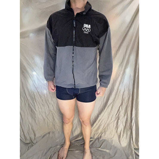 men's XL usa olympics london team usa full zip jacket black and gray
