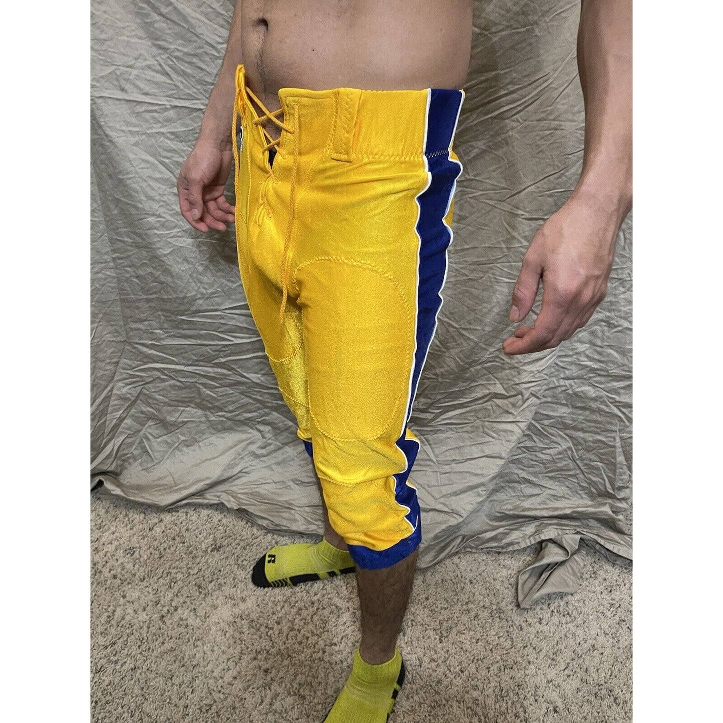 men's gold/yellow/blue russell athletics size 34 football pants