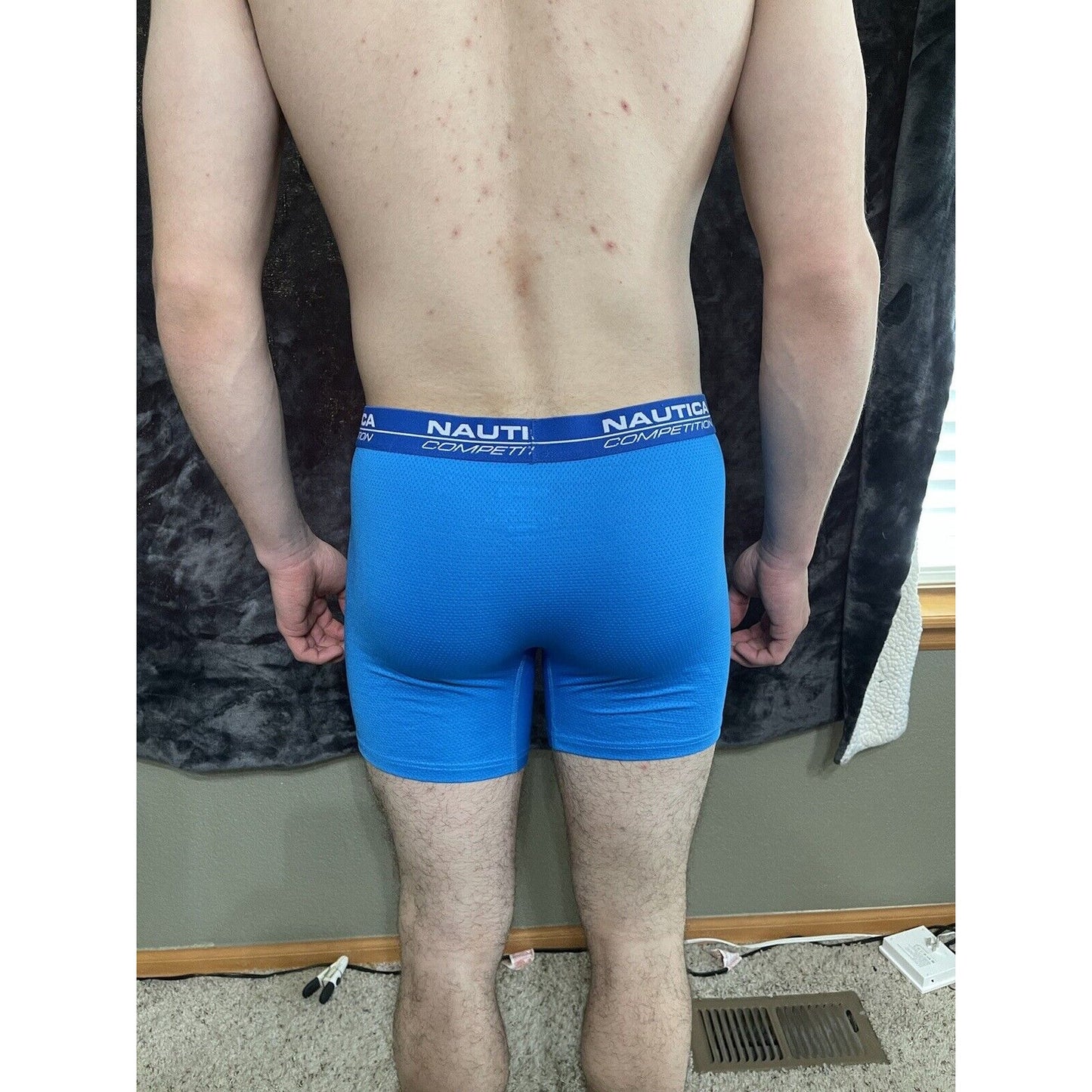 Men’s Large Teal Blue Nautica 7% Spandex Compression Shorts New