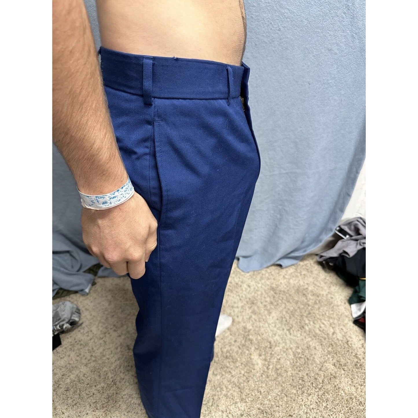 Men’s Usmc Trousers Uniform Pants Marines 33S Poly Wool Blue